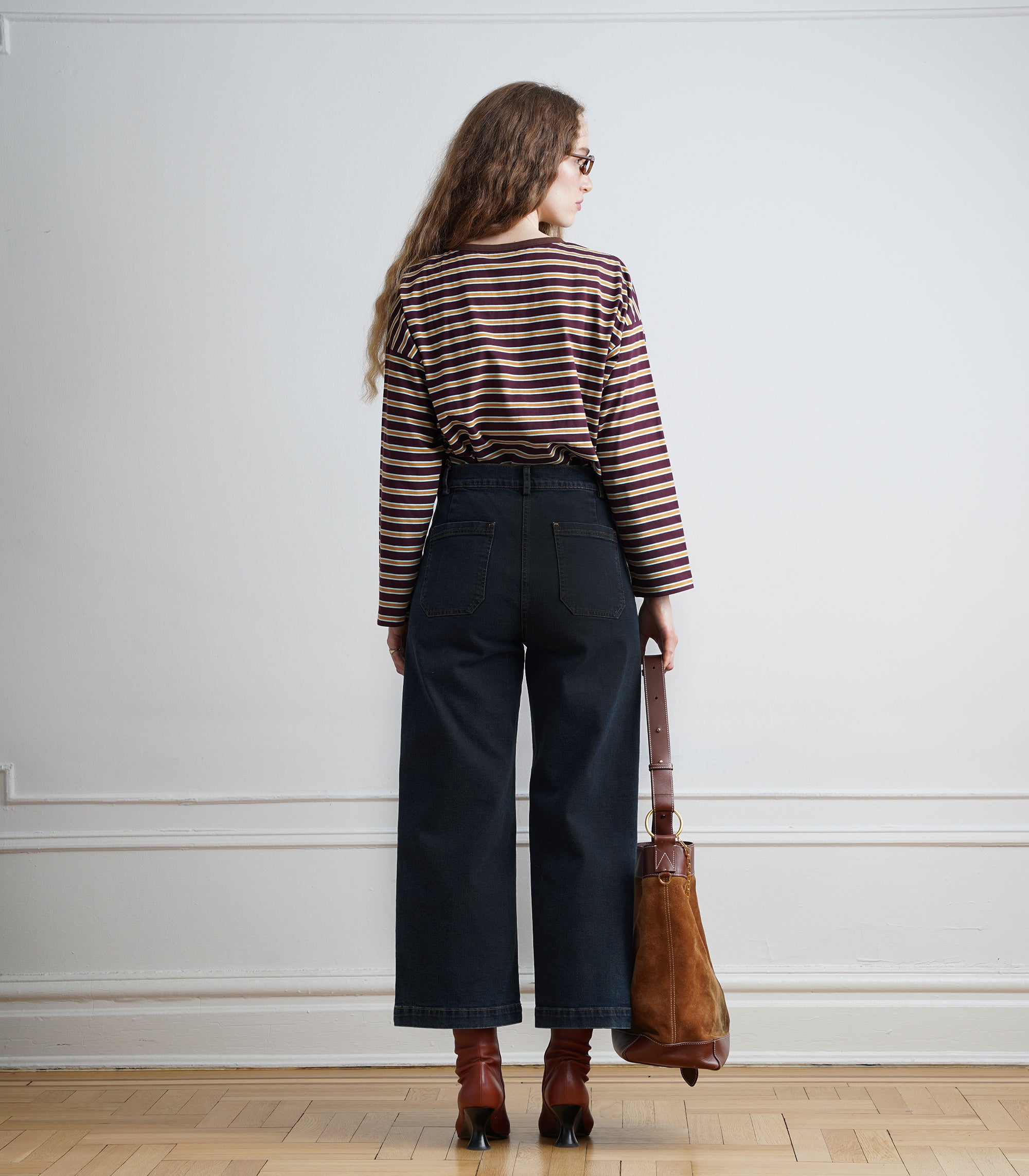 Simone Wide Crop Jeans - New York Dark