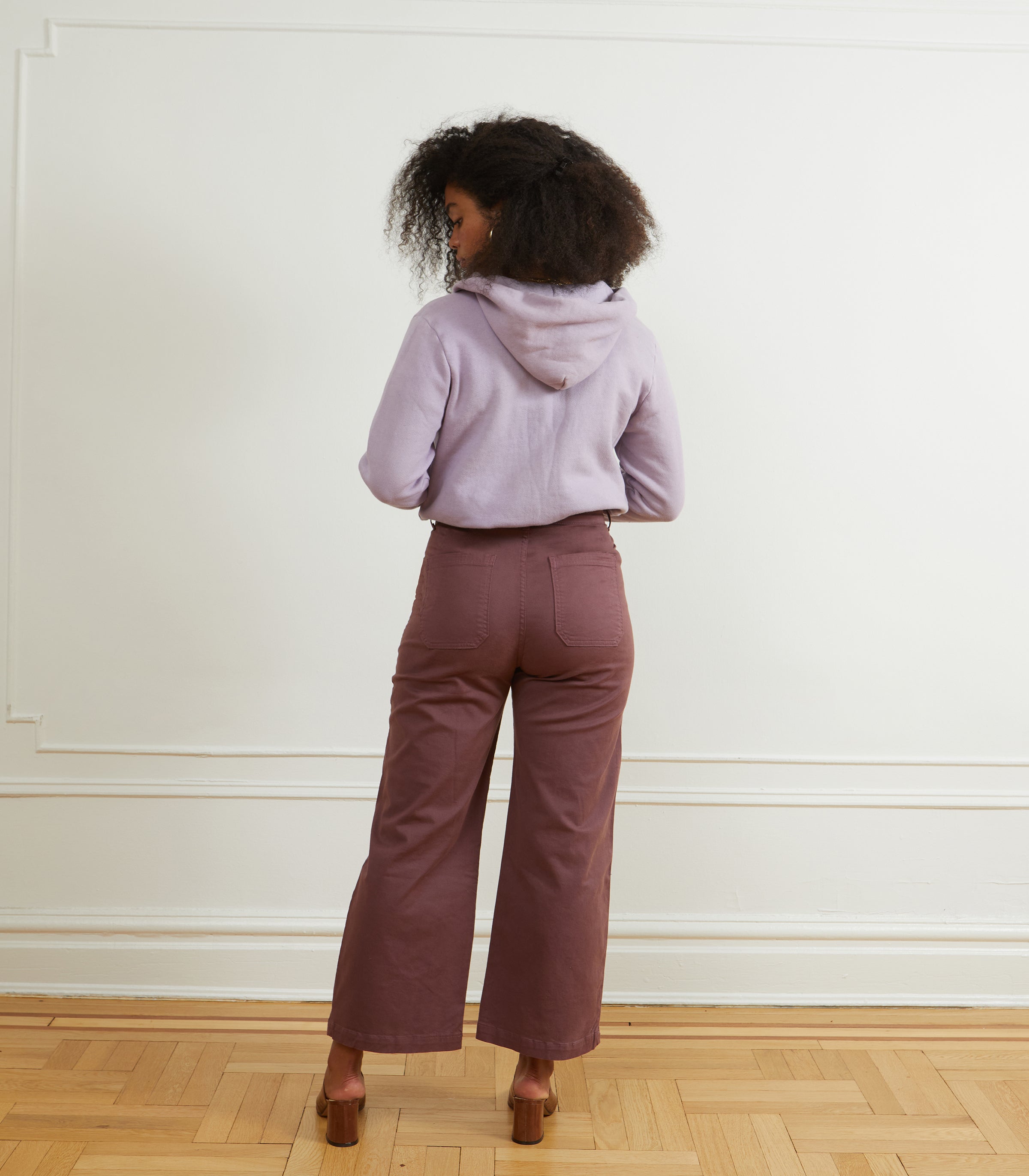 Simone Wide Crop Pants - Mauve