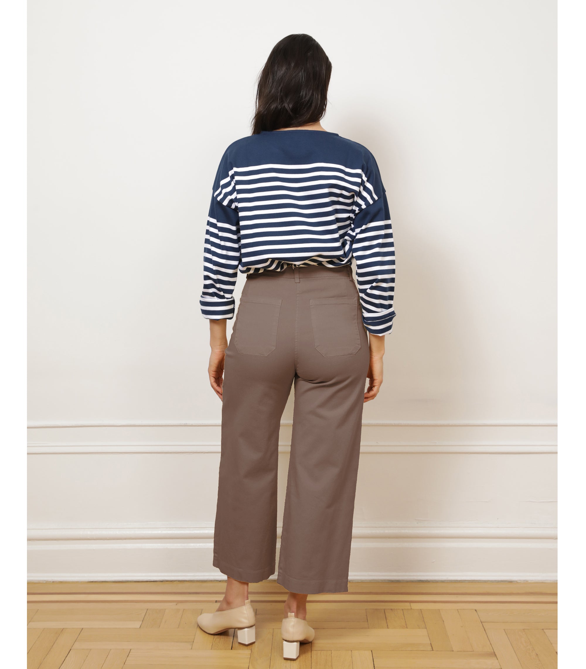 Simone Wide Crop Pants - Taupe