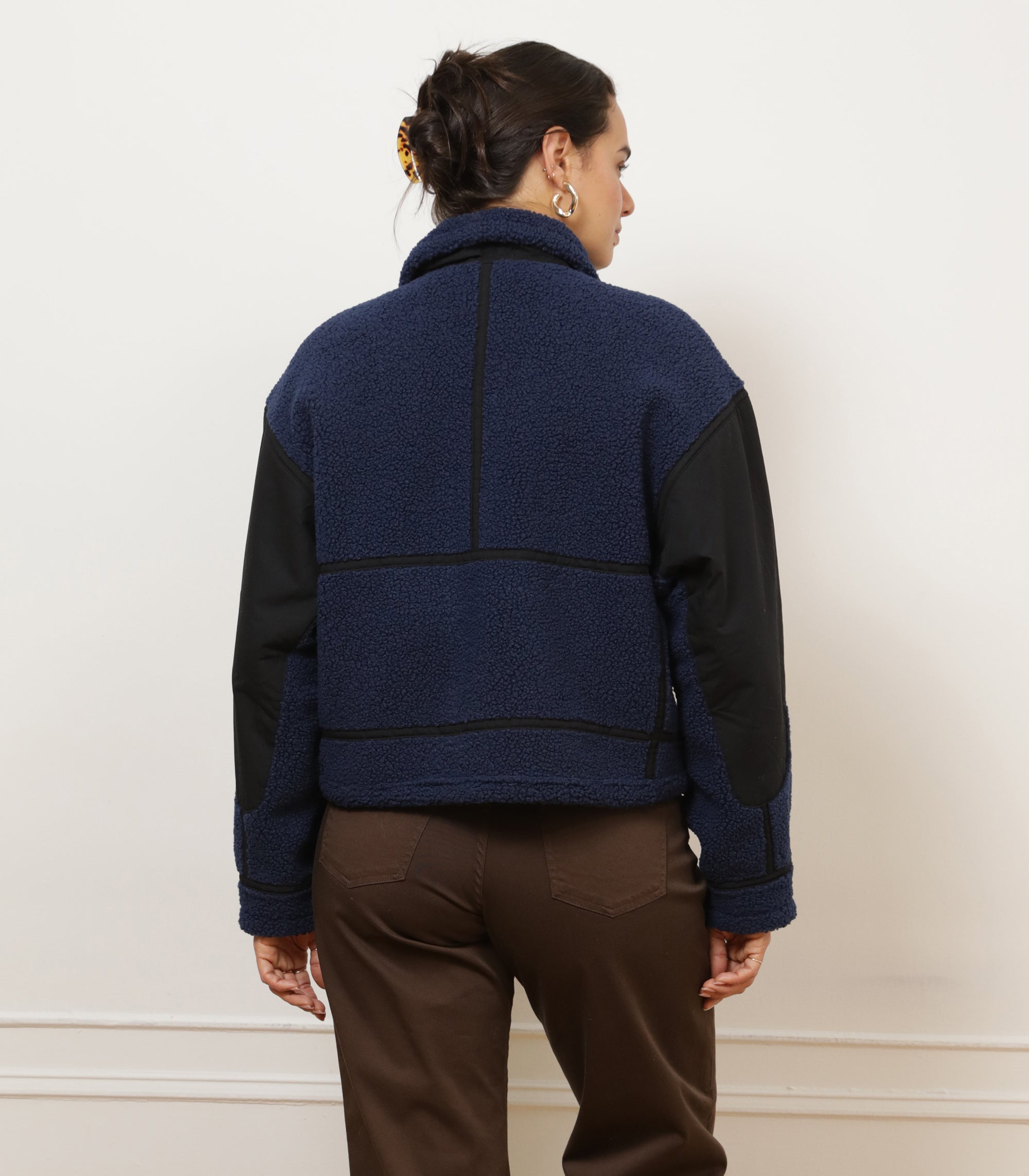 Vanessa Shearling Bomber Jacket - Navy