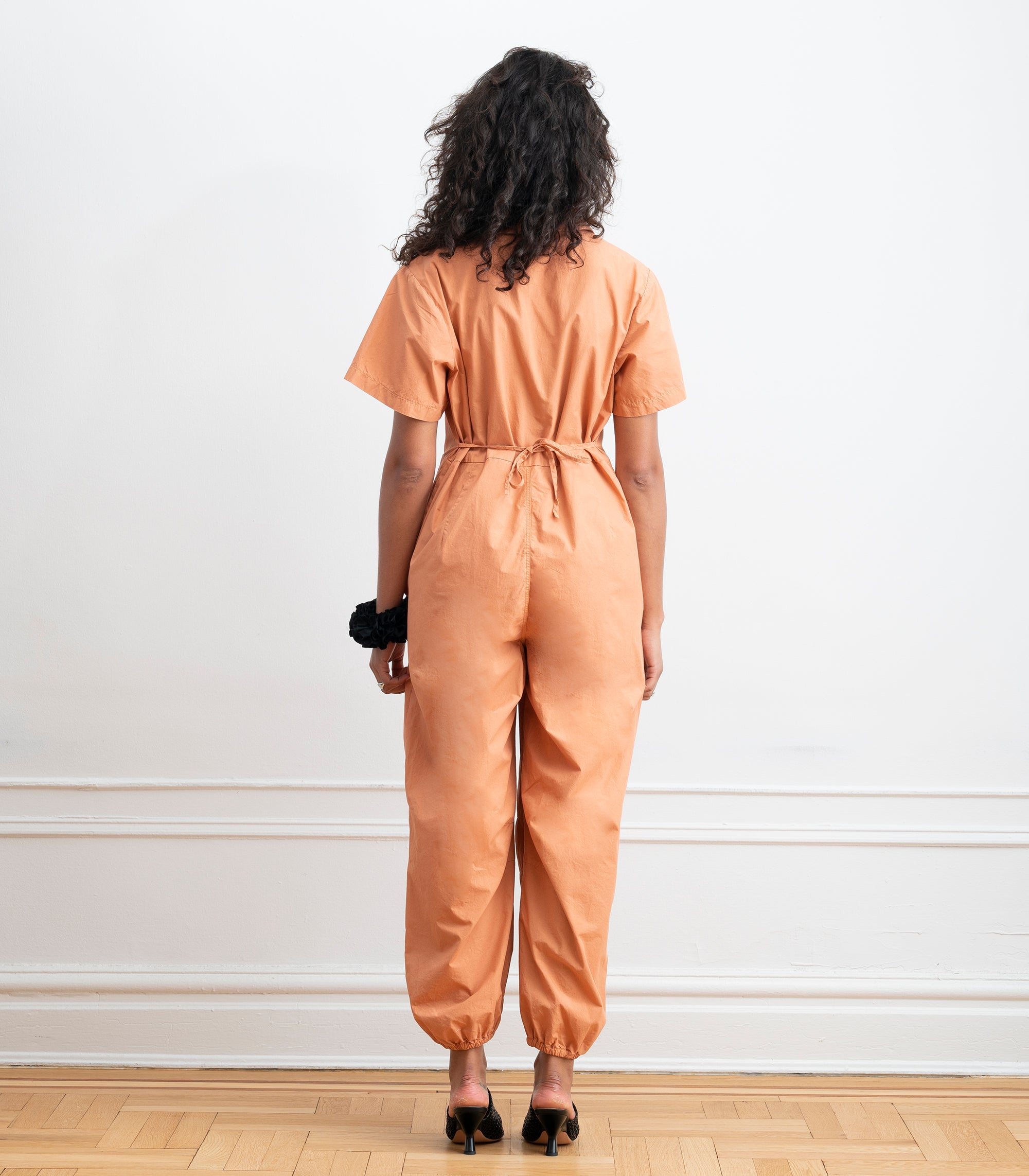 Clara Short Sleeve Parachute Leg Jumpsuit - Peach SS26