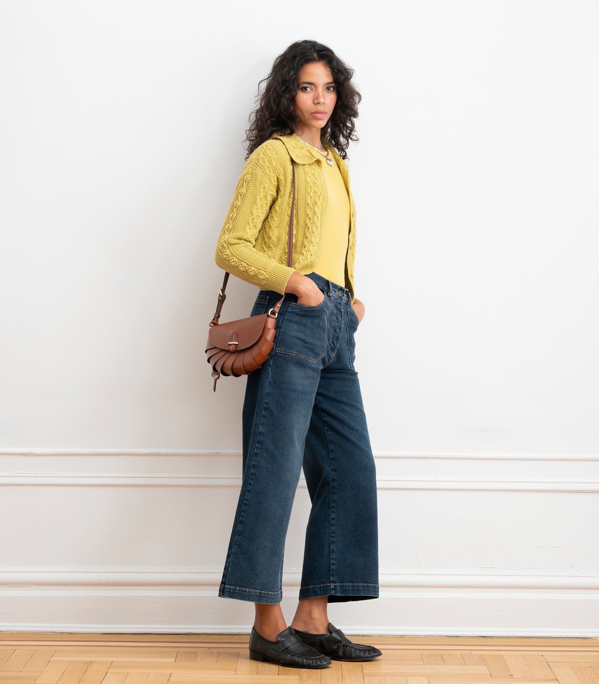 Simone Wide Crop Jeans - Cowboy Wash