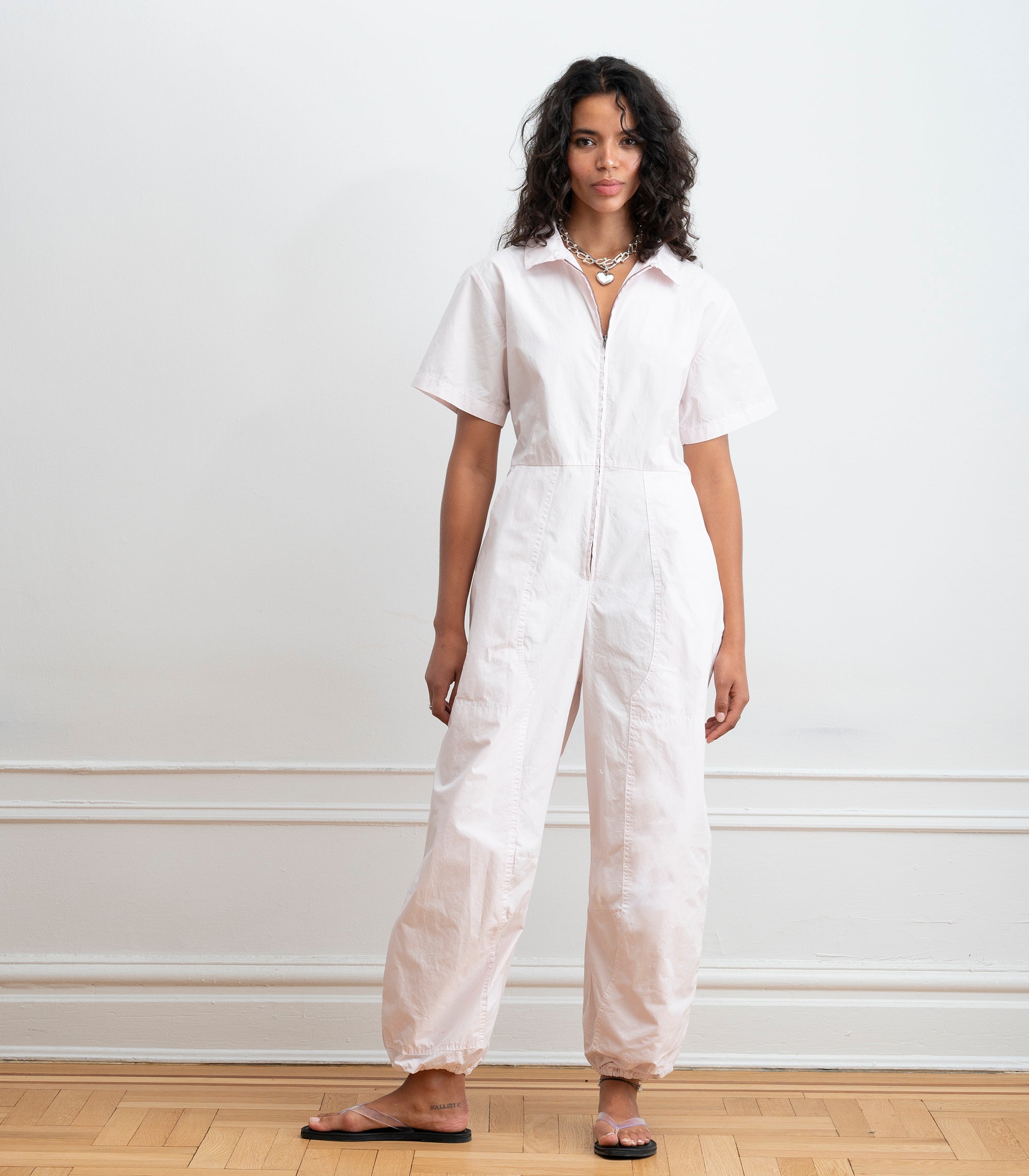 Clara Short Sleeve Parachute Leg Jumpsuit - Primrose