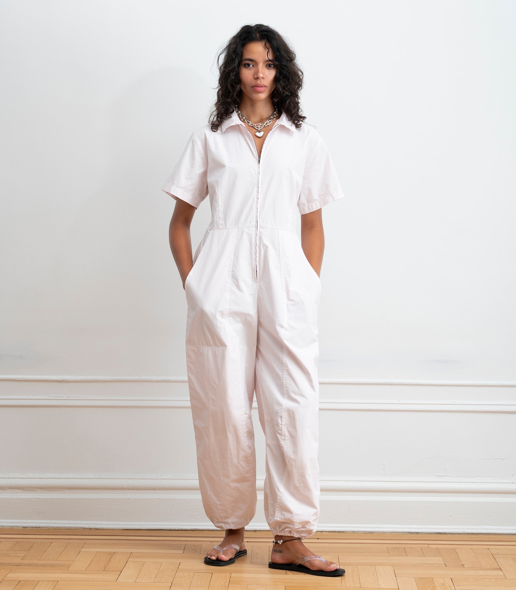 Clara Short Sleeve Parachute Leg Jumpsuit - Primrose