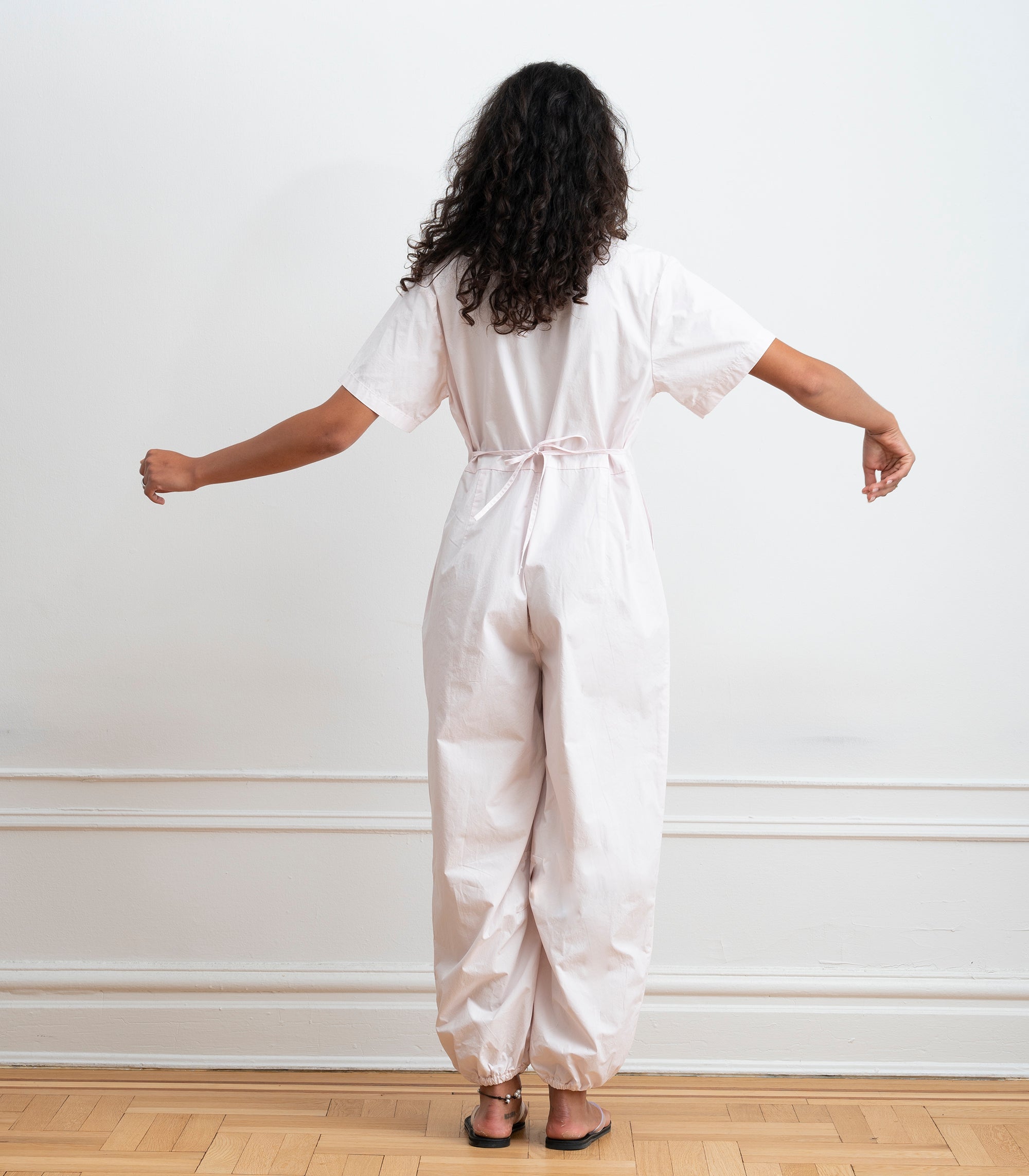 Clara Short Sleeve Parachute Leg Jumpsuit - Primrose