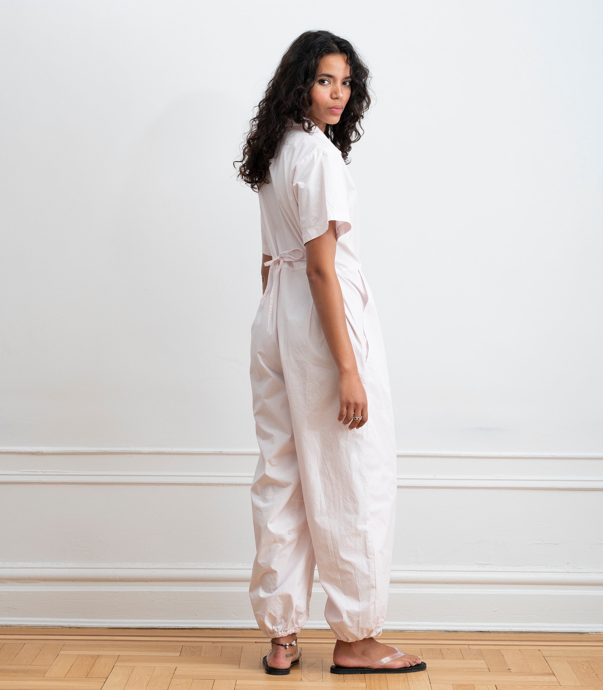 Clara Short Sleeve Parachute Leg Jumpsuit - Primrose