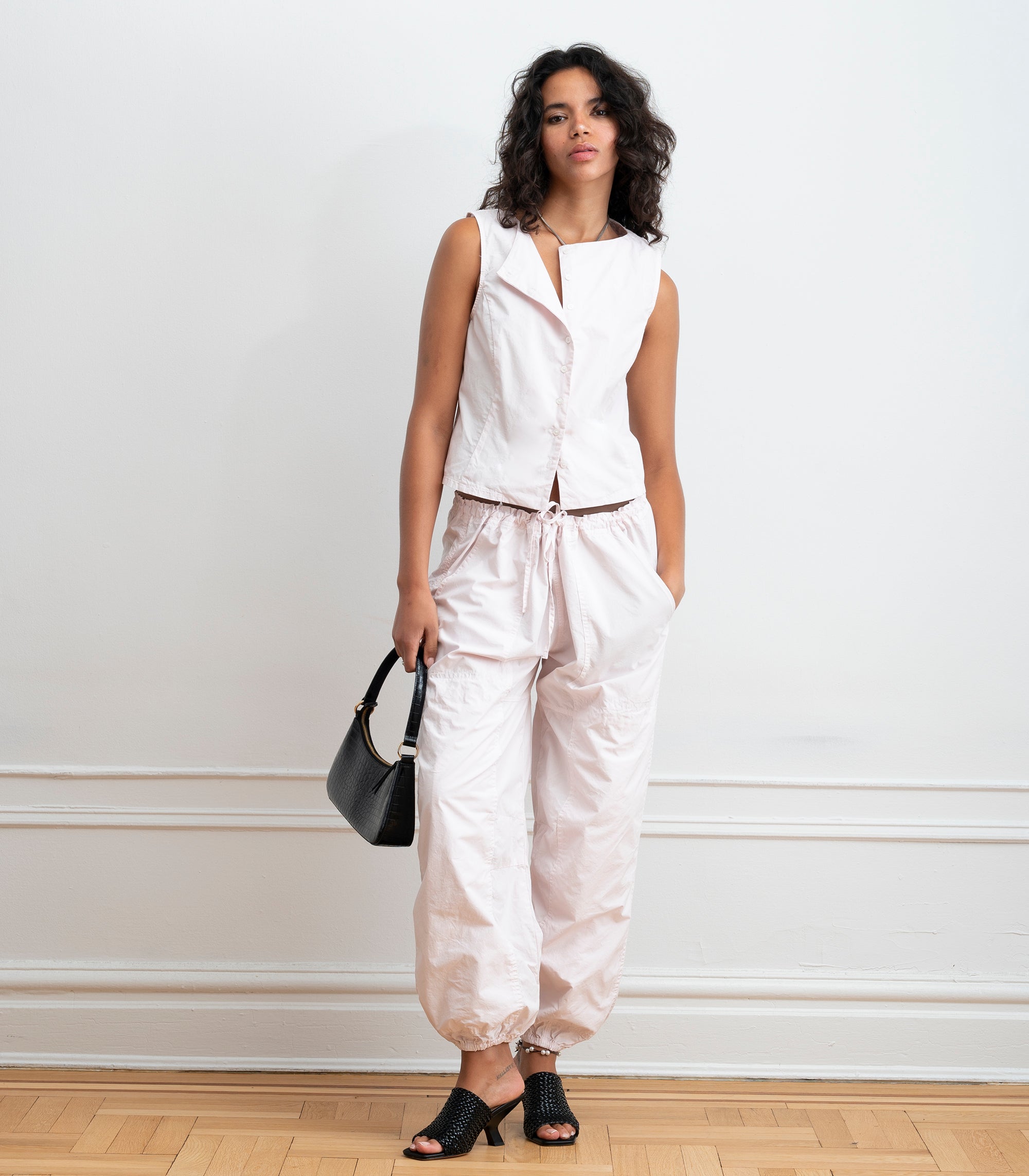 Nara Parachute Leg Drawstring Pants - Primrose