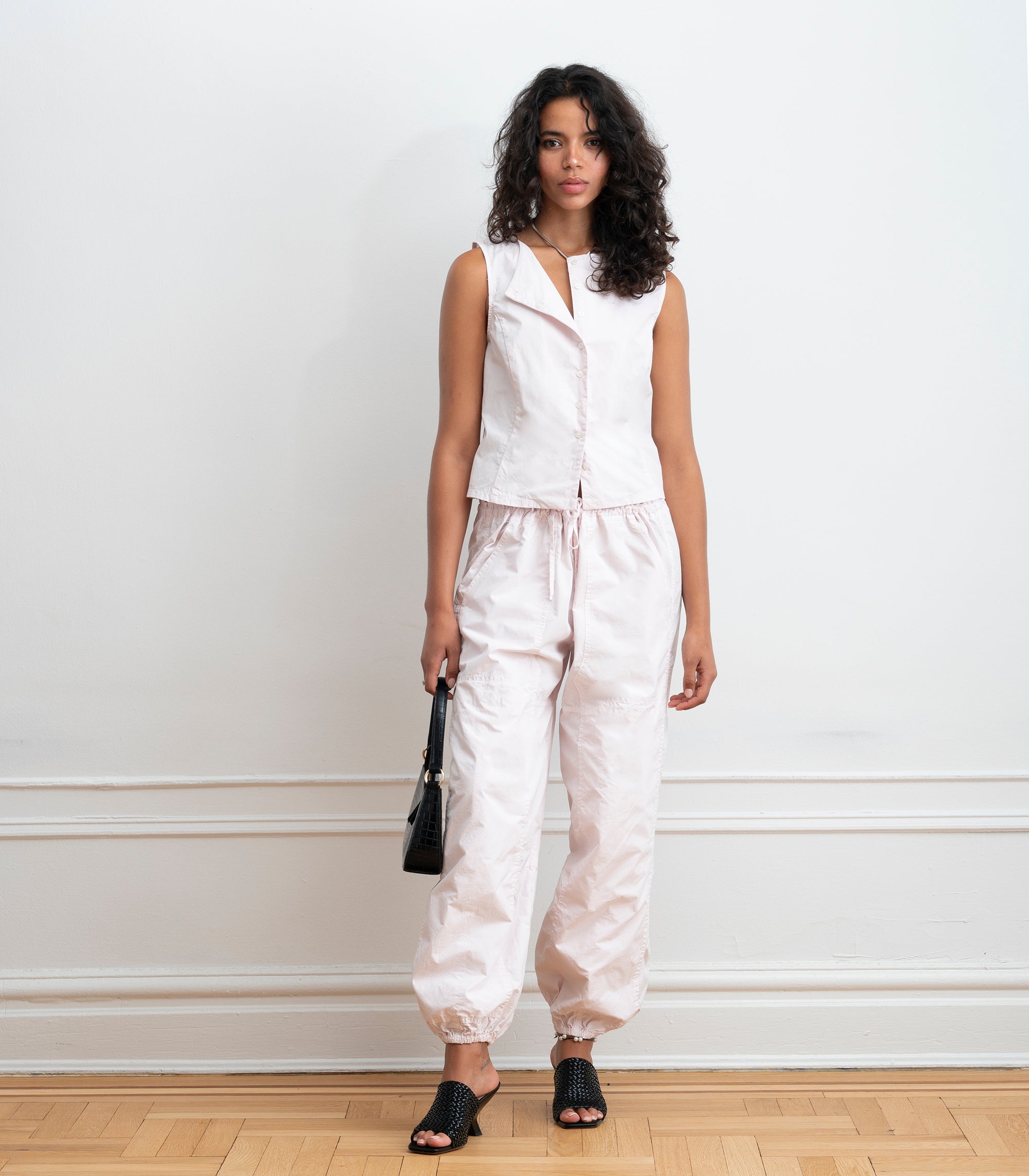 Nara Parachute Leg Drawstring Pants - Primrose