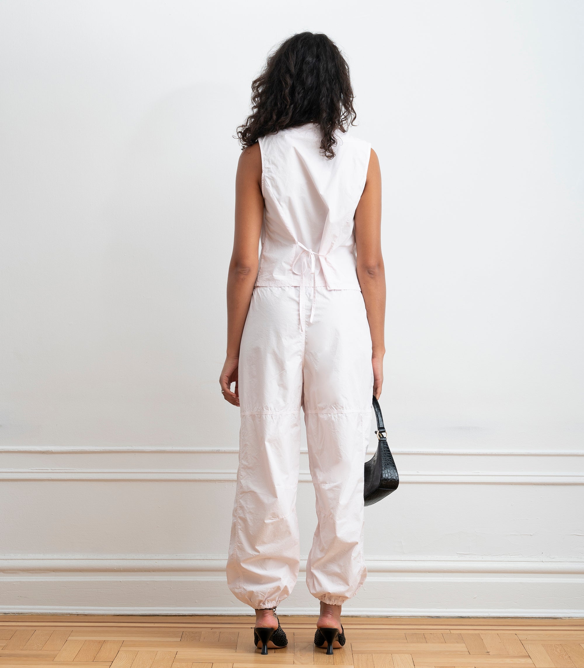 Hannah Cropped Tie Vest - Primrose