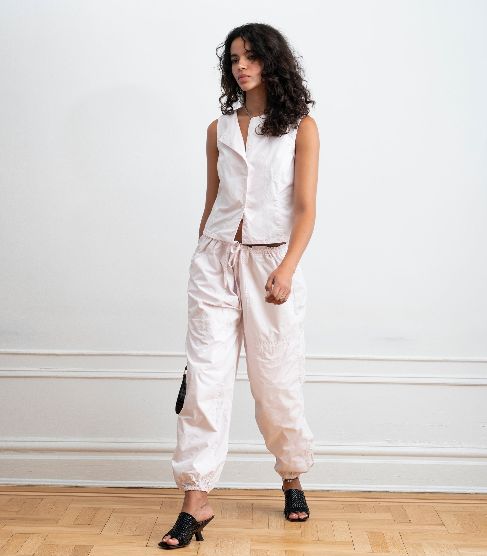 Hannah Cropped Tie Vest - Primrose