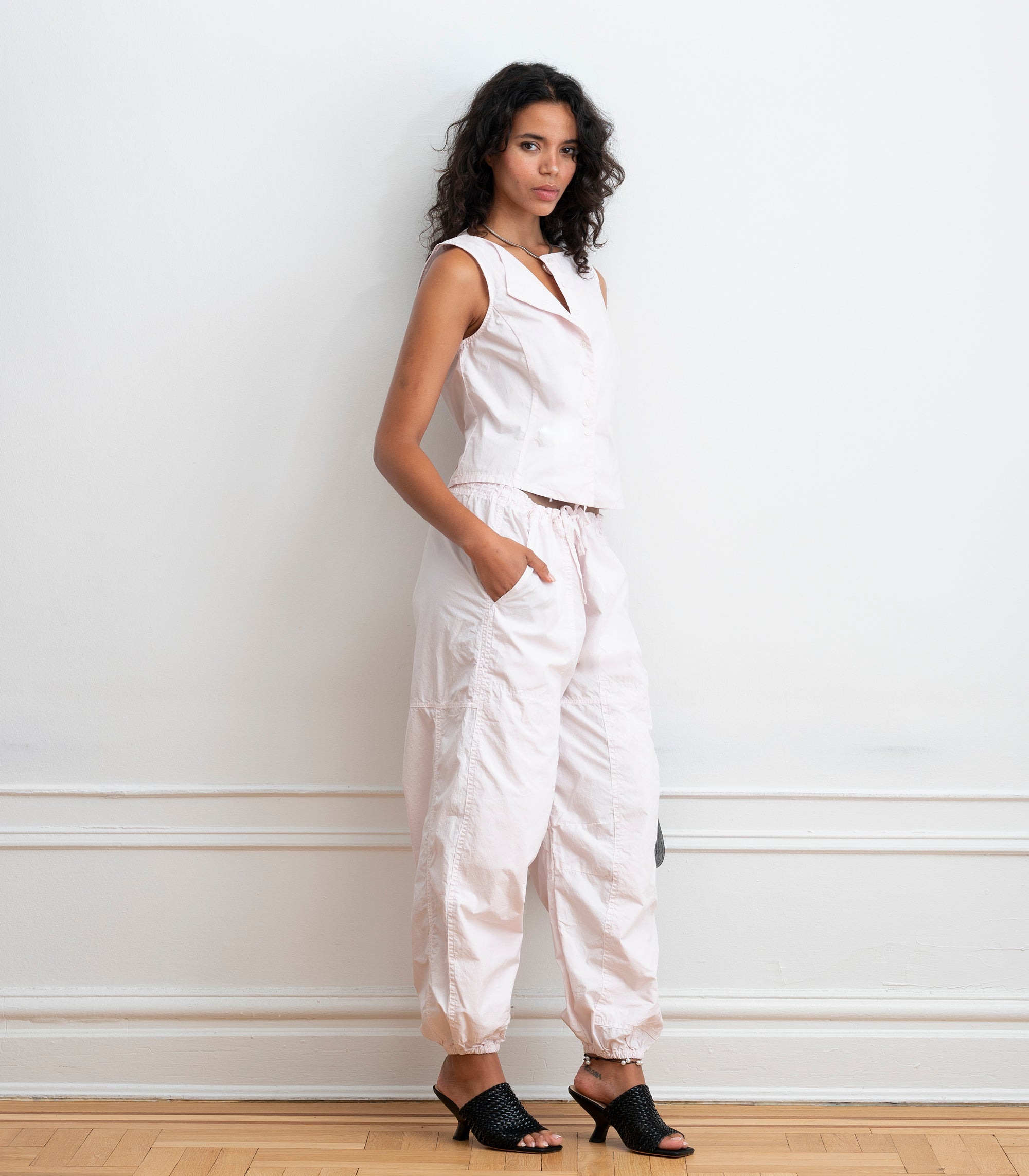 Nara Parachute Leg Drawstring Pants - Primrose