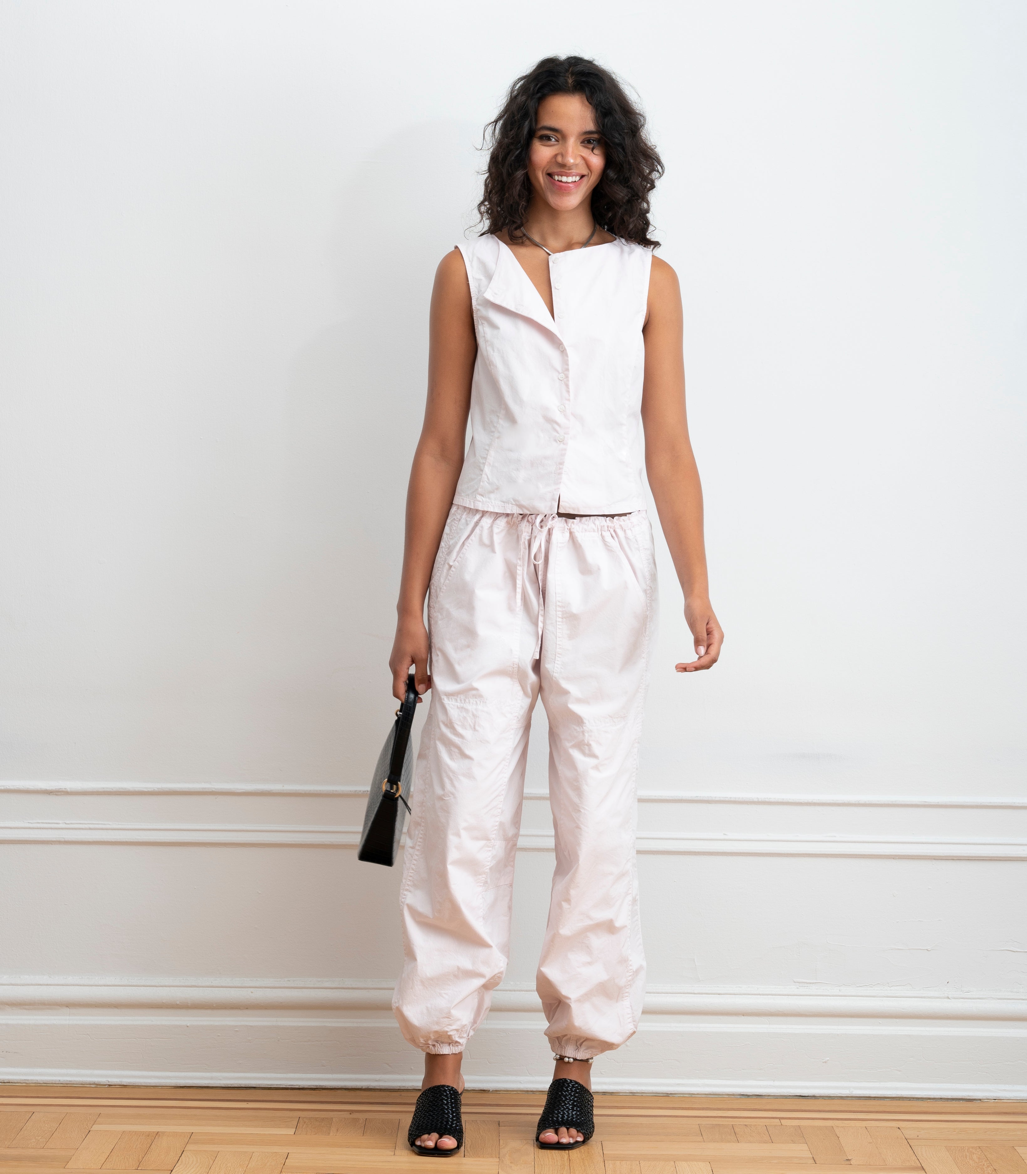 Nara Parachute Leg Drawstring Pants - Primrose