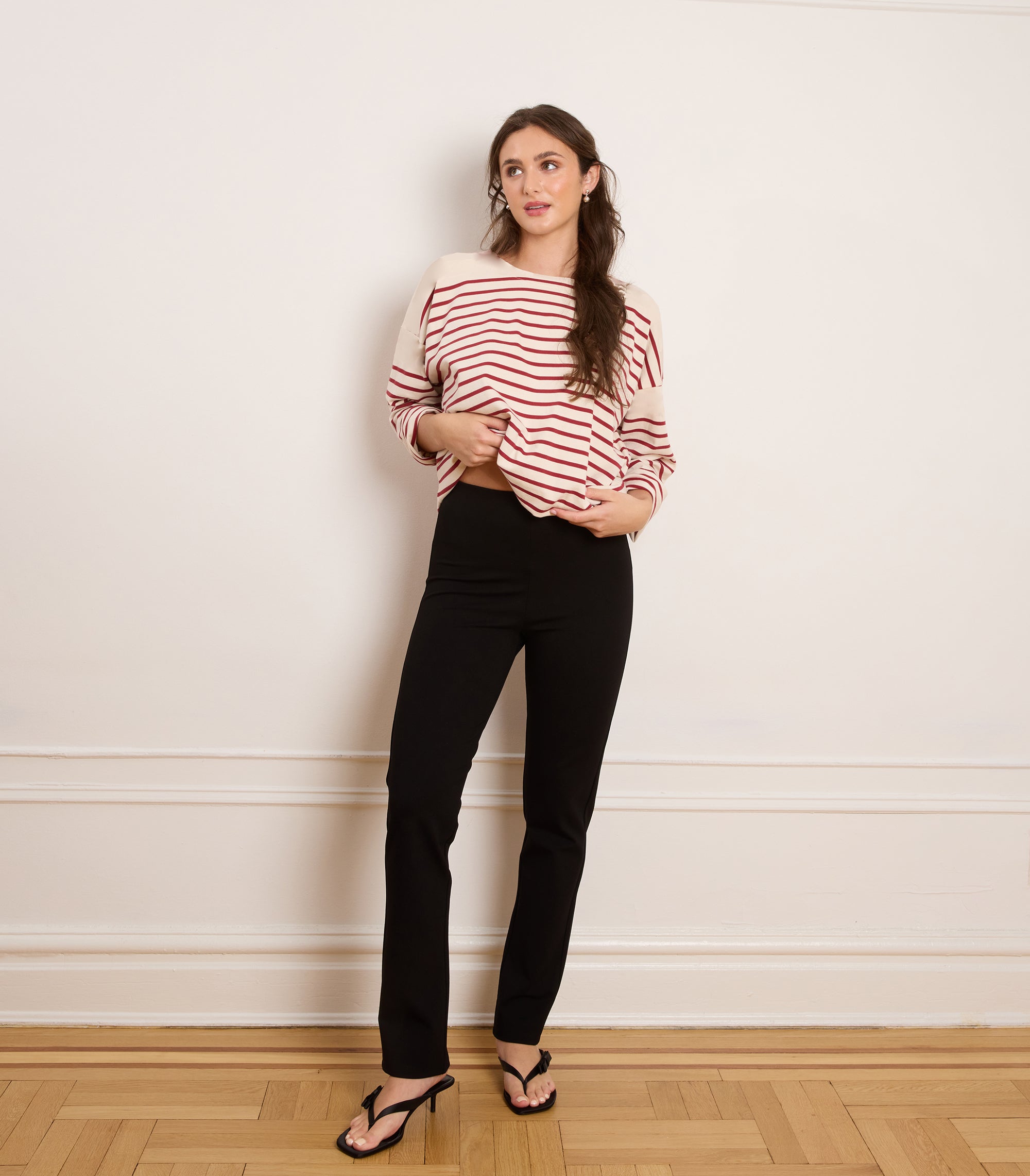 Marianne Oversized Breton Tee - Red Stripe