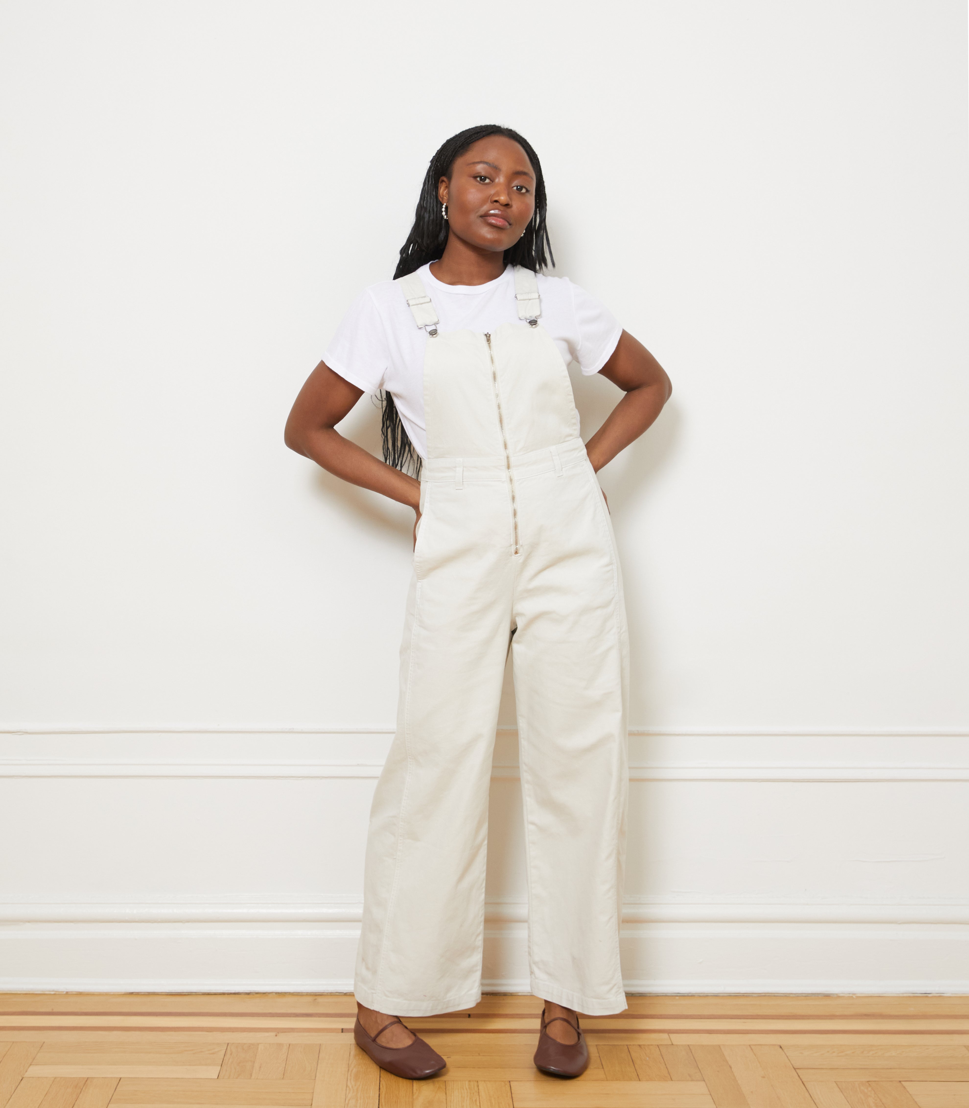 Plage U-Neck Overalls サイズ36 Madelyn Zip Front Overalls - Salt | LOUP