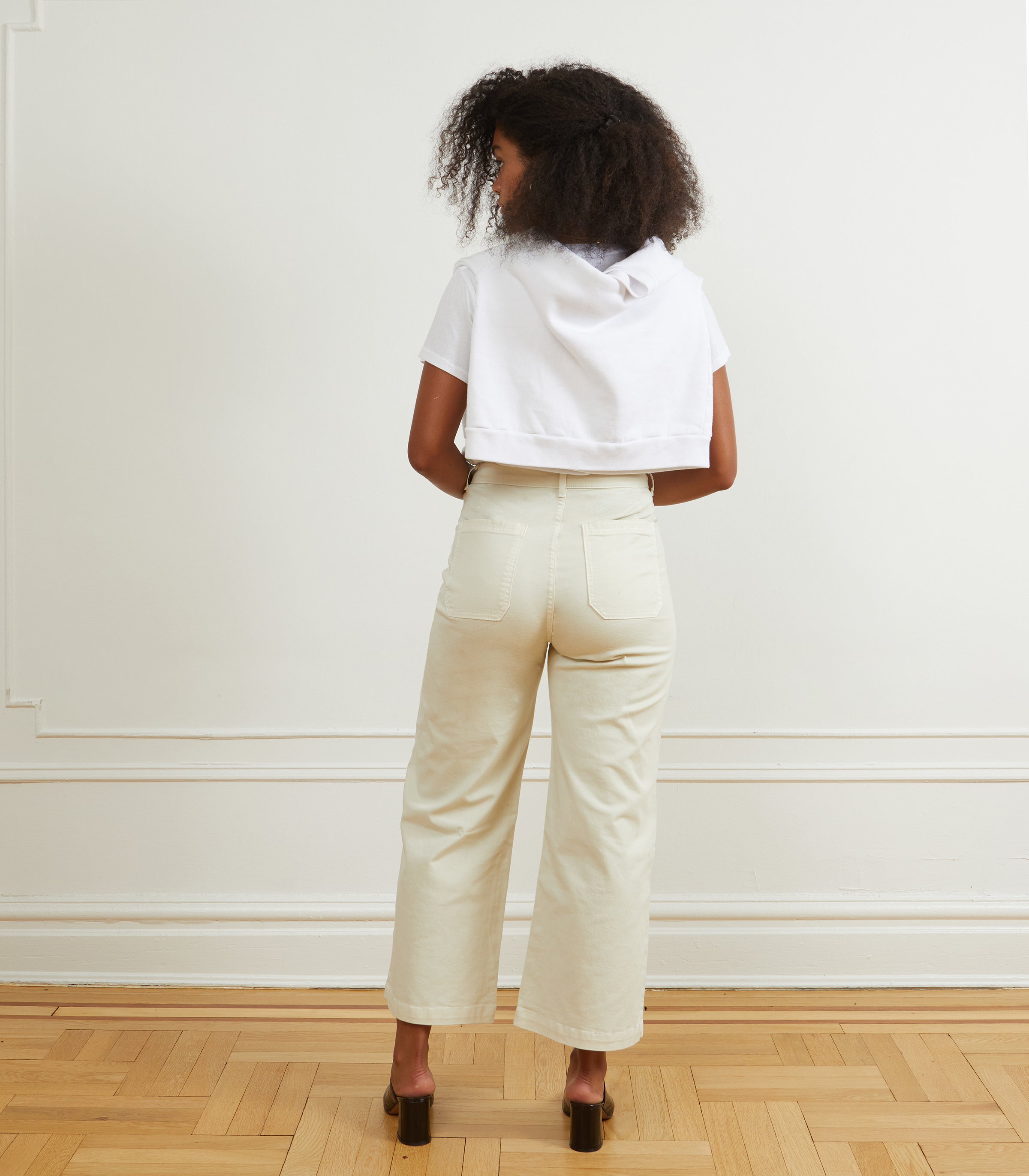 Simone Wide Crop Pants - Salt