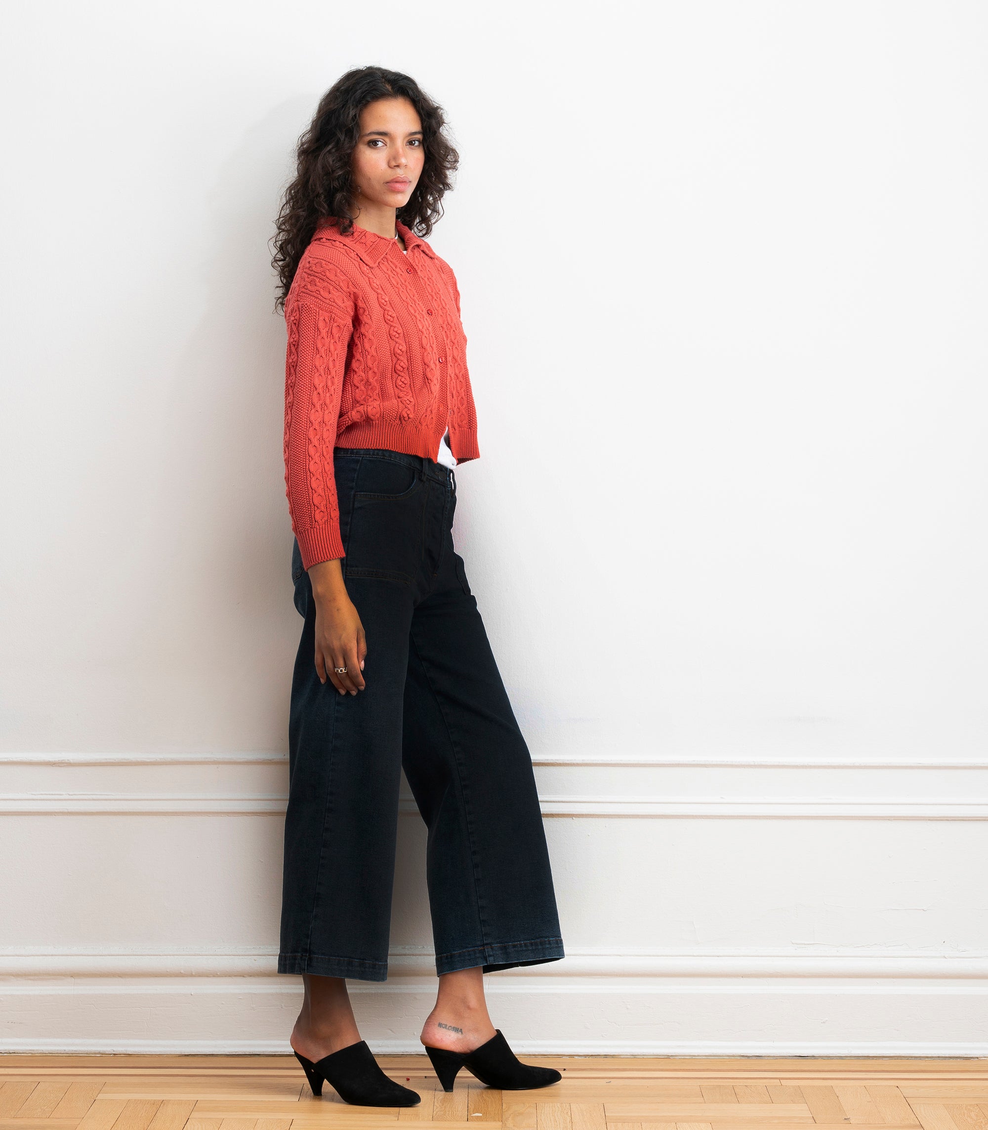 Simone Wide Crop Jeans - New York Dark