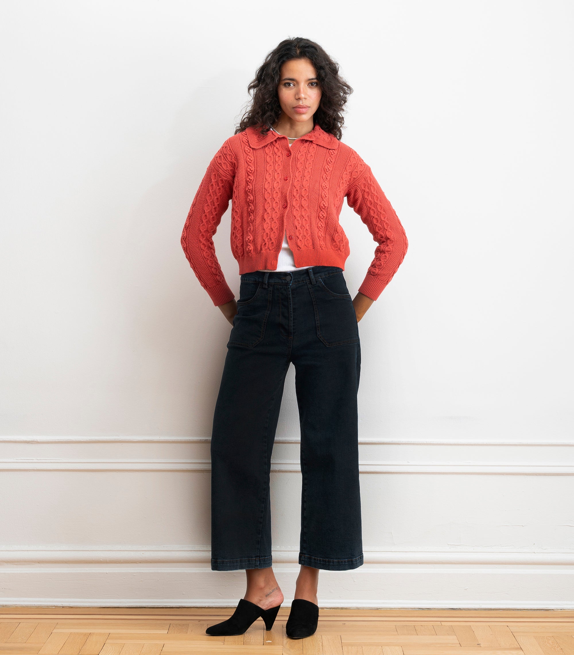 Simone Wide Crop Jeans - New York Dark