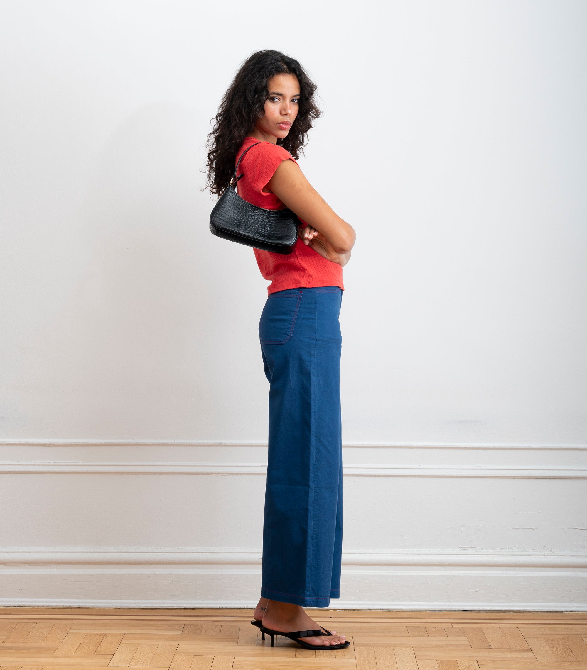 Toni Wide Ankle Pants - Blueberry
