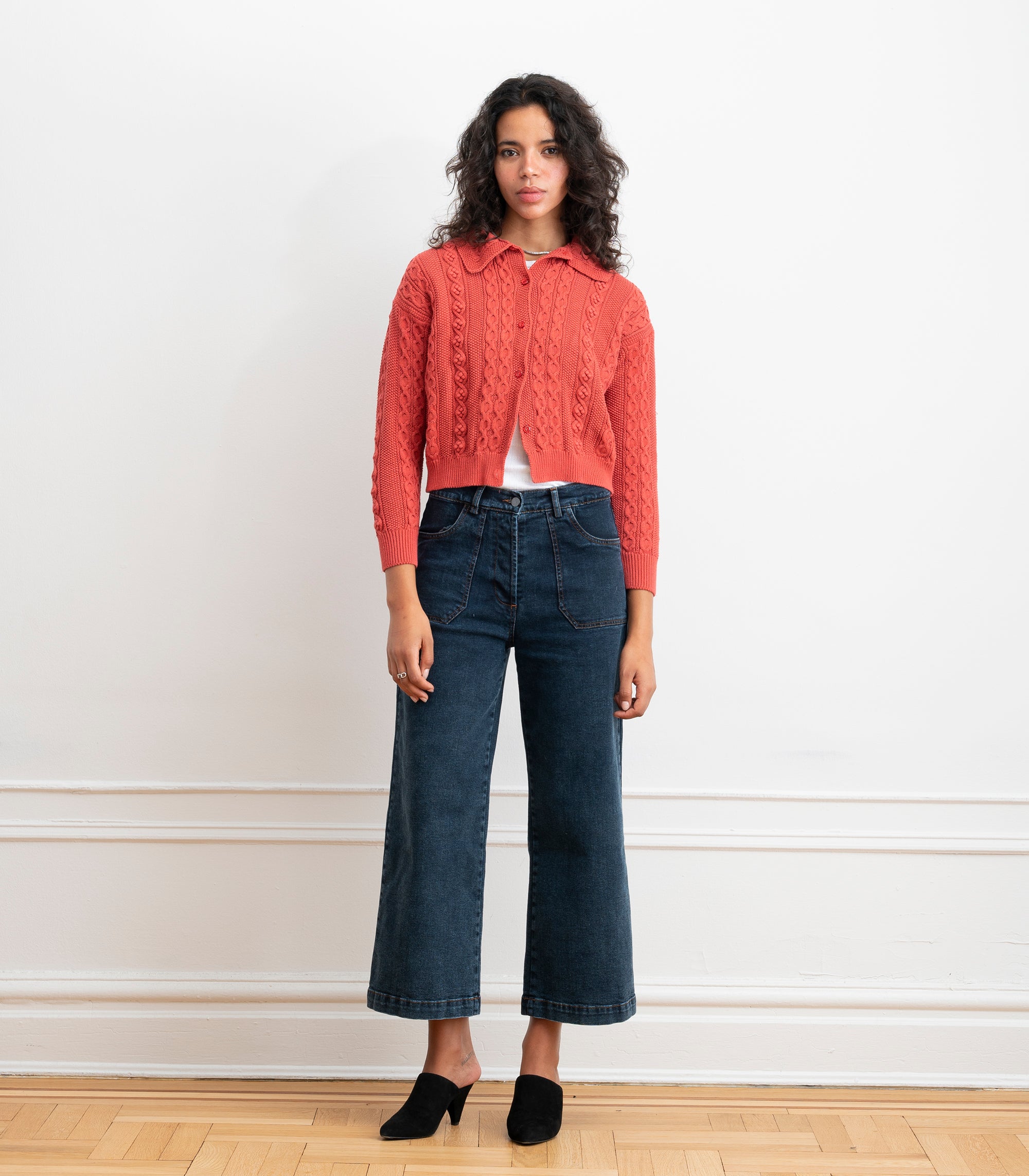 Simone Wide Crop Jeans - New York Dark