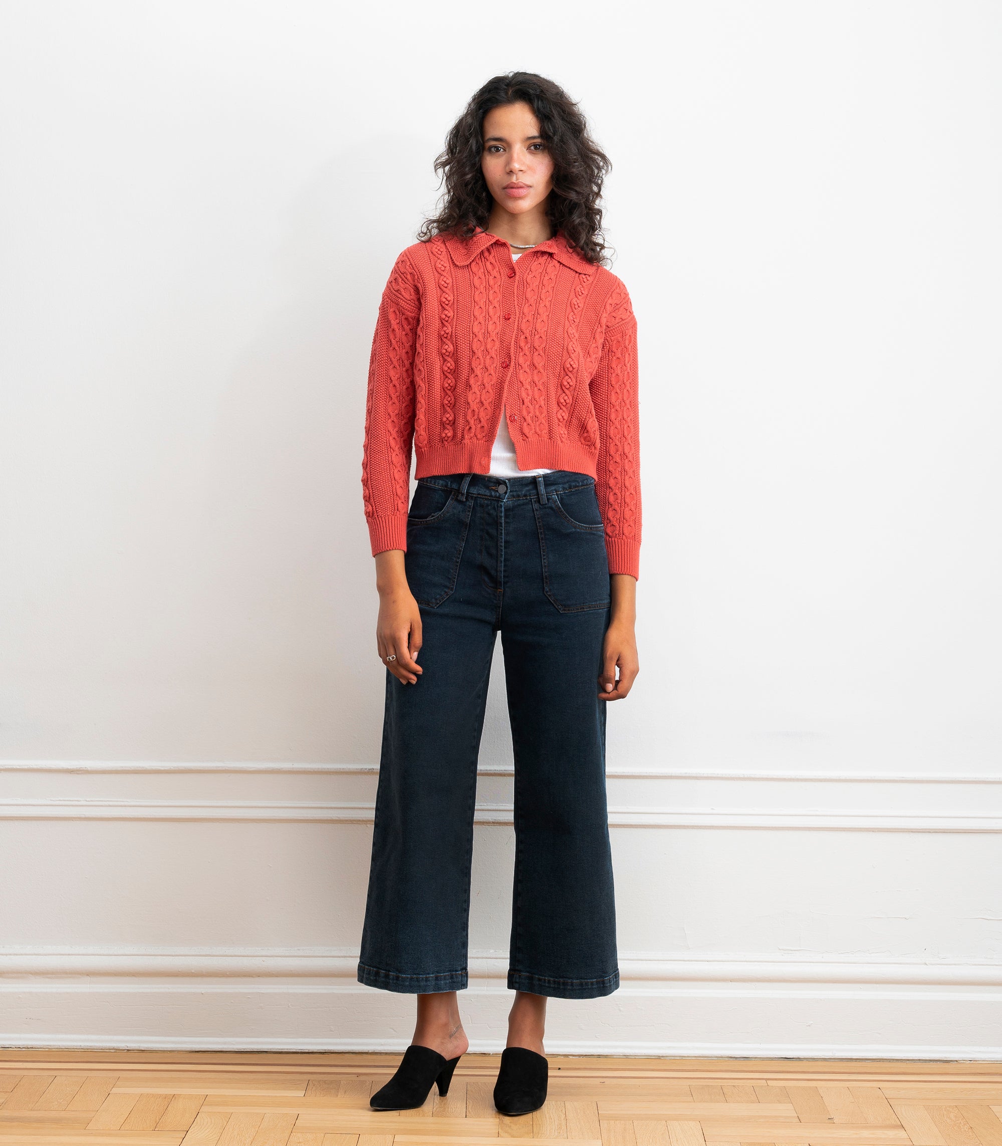 Simone Wide Crop Jeans - New York Dark