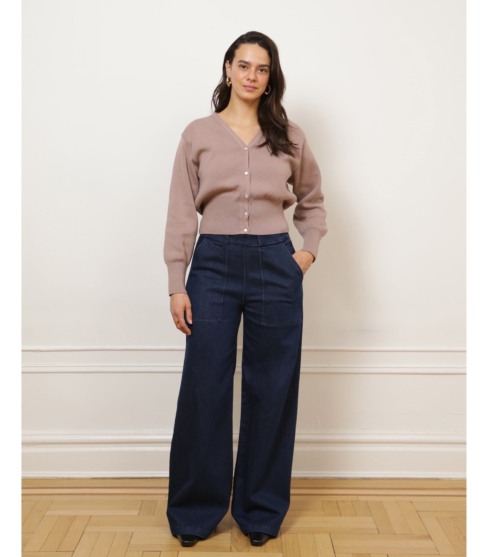 Long Sabrina Wide-Leg Jeans - New York Dark