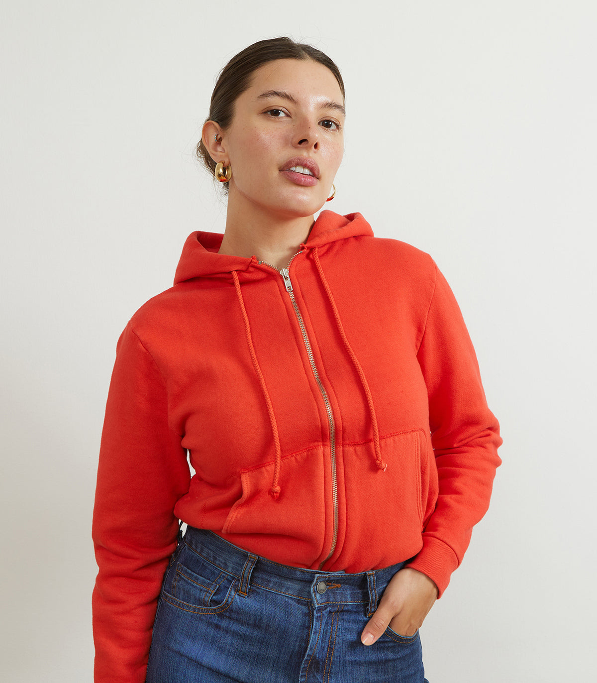 Jay Zip Up Hoodie Vermilion