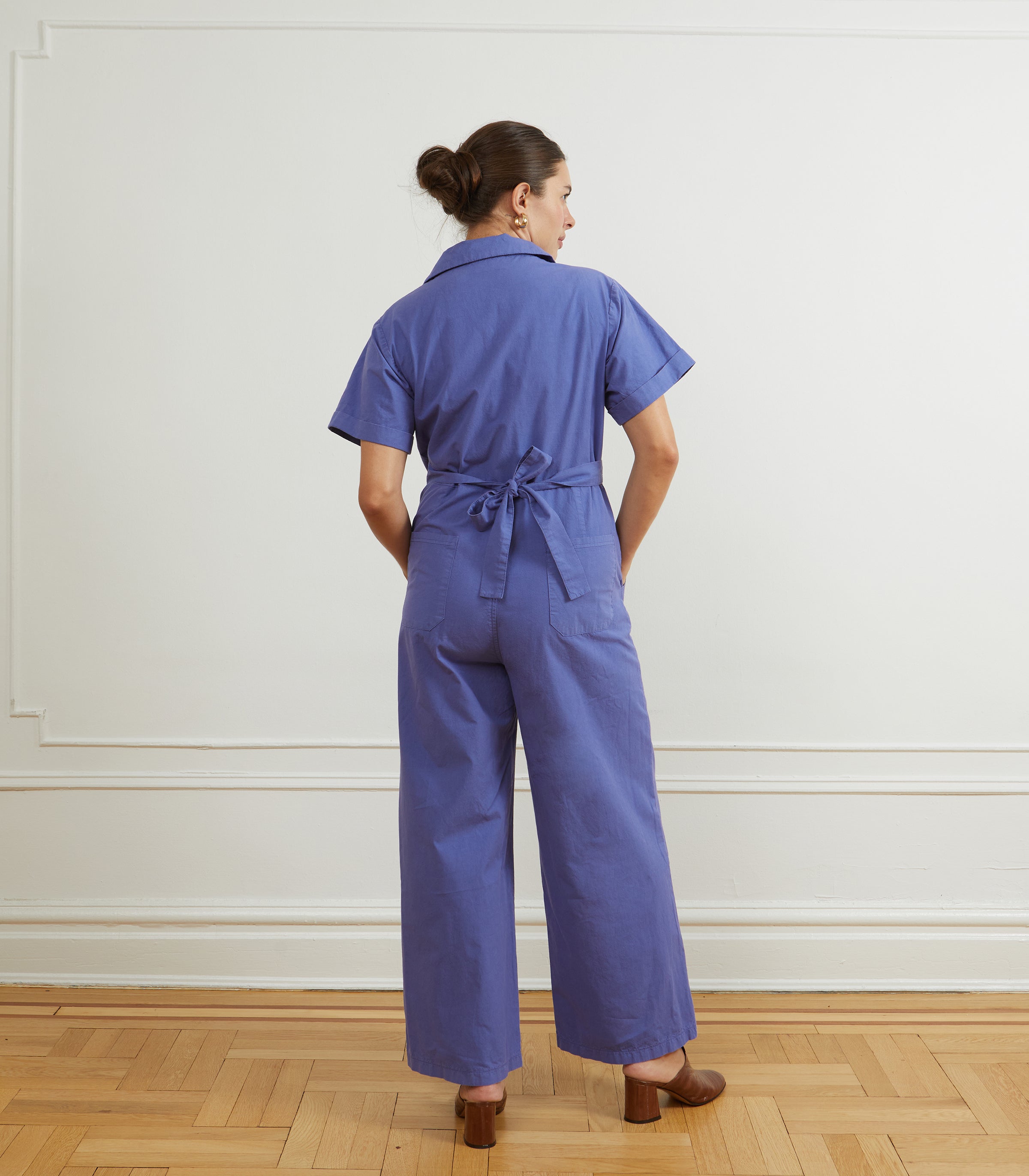 Poppy Short Sleeve Utility Jumpsuit - Violet