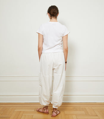 Emily Barrel Leg Cargo Pants - White | LOUP