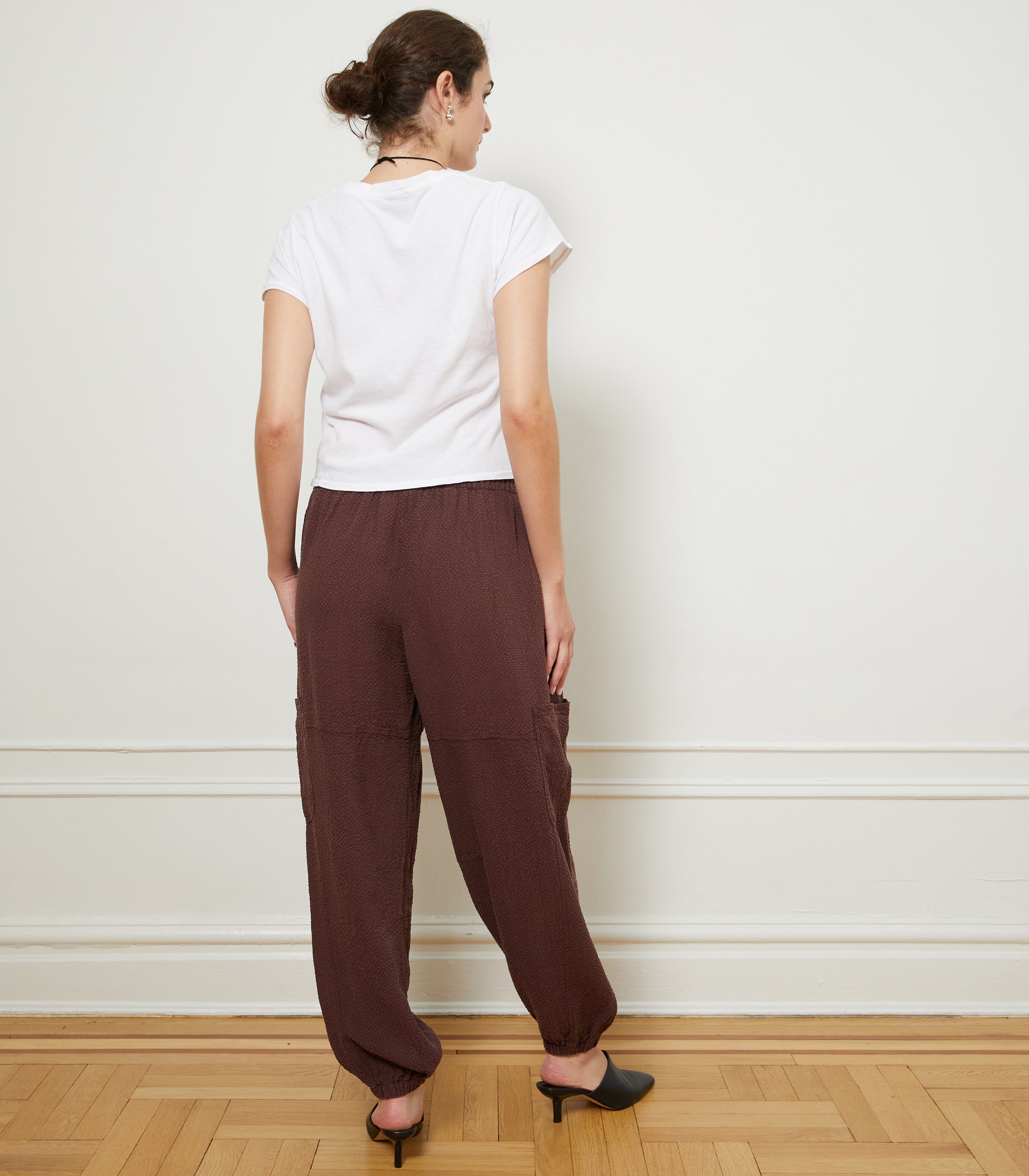 Emily Barrel Leg Cargo Pants - Maroon | LOUP