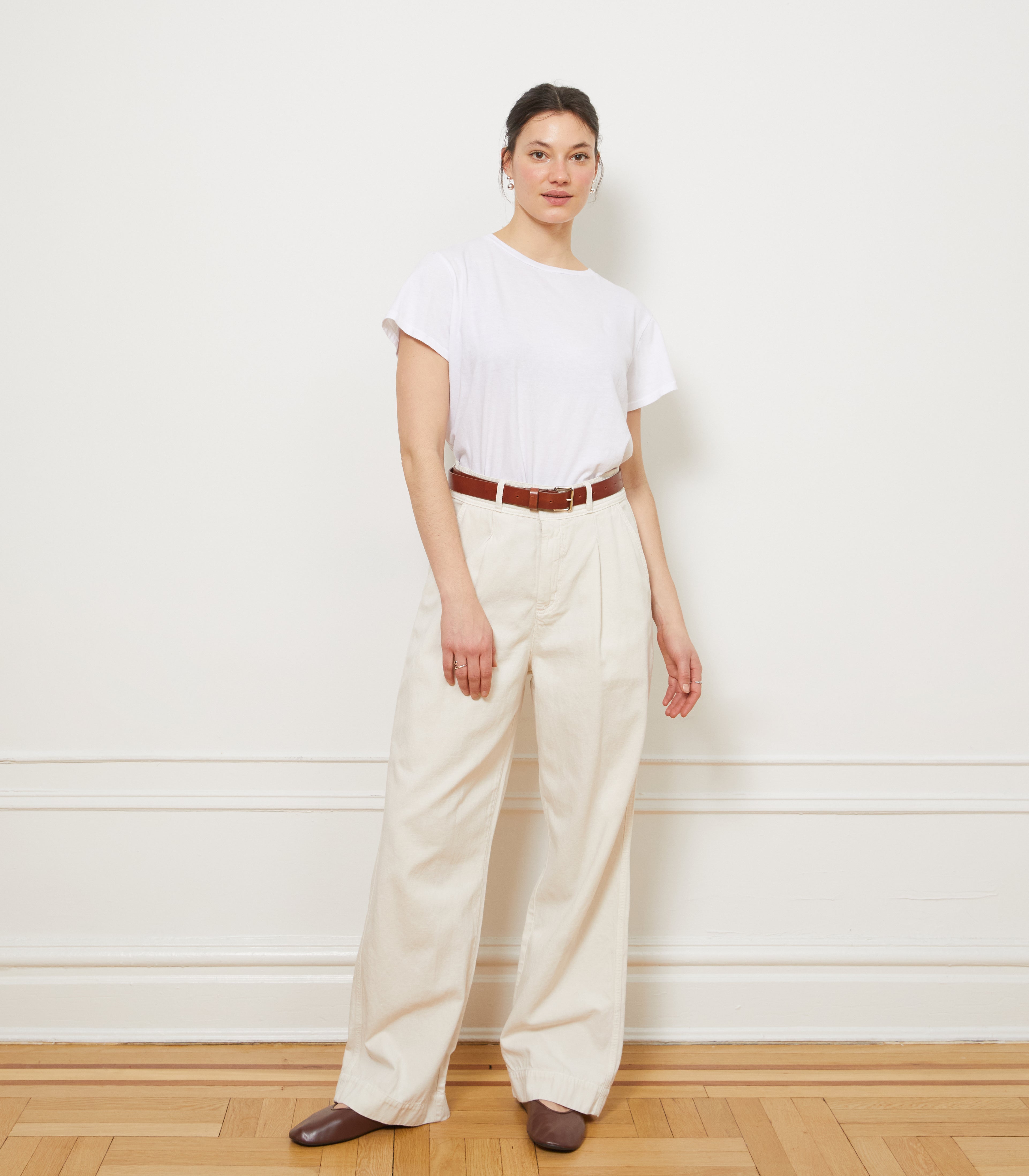 Jack Pleated Wide-Leg Trousers - Salt