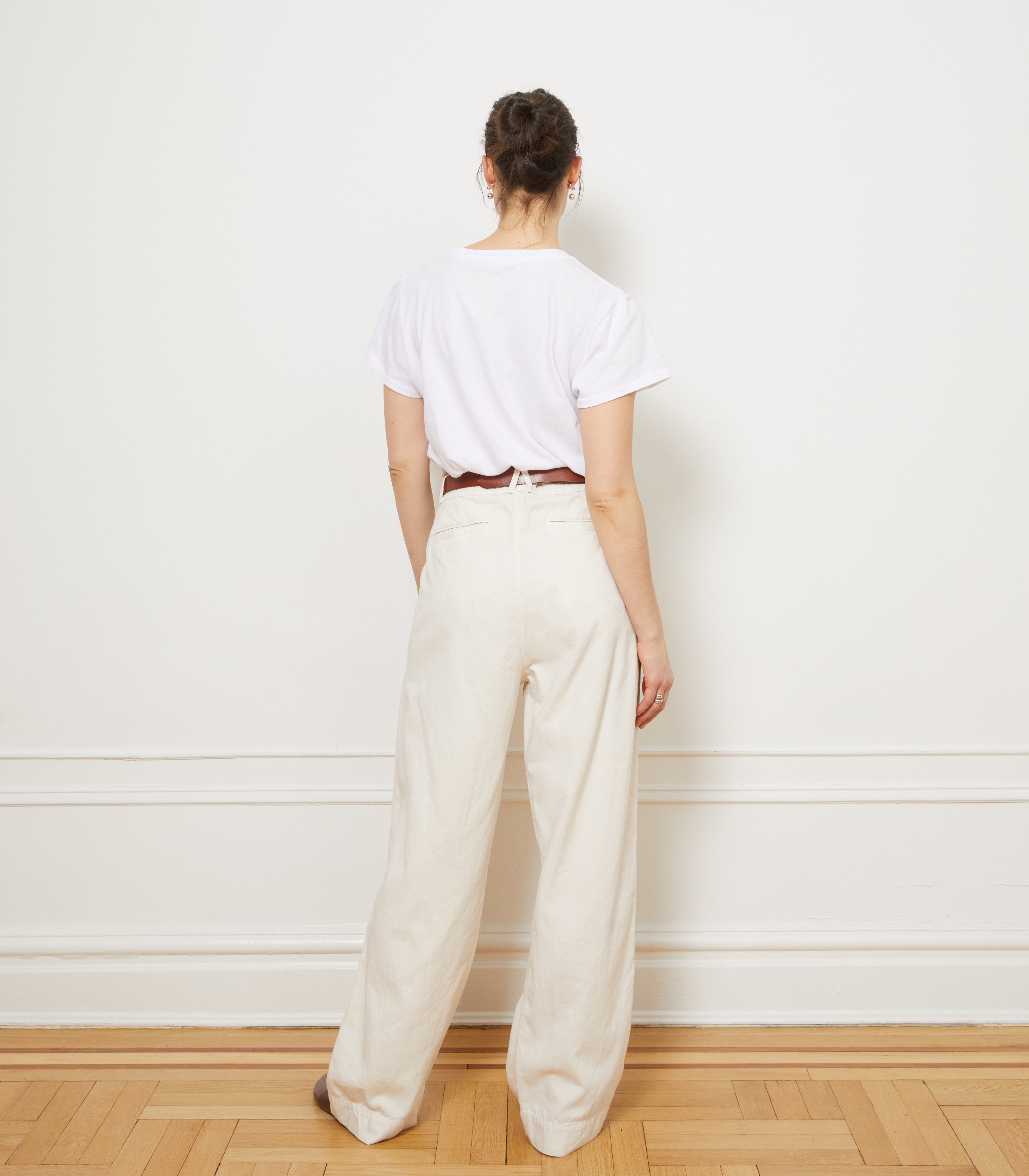 Jack Pleated Wide-Leg Trousers - Salt