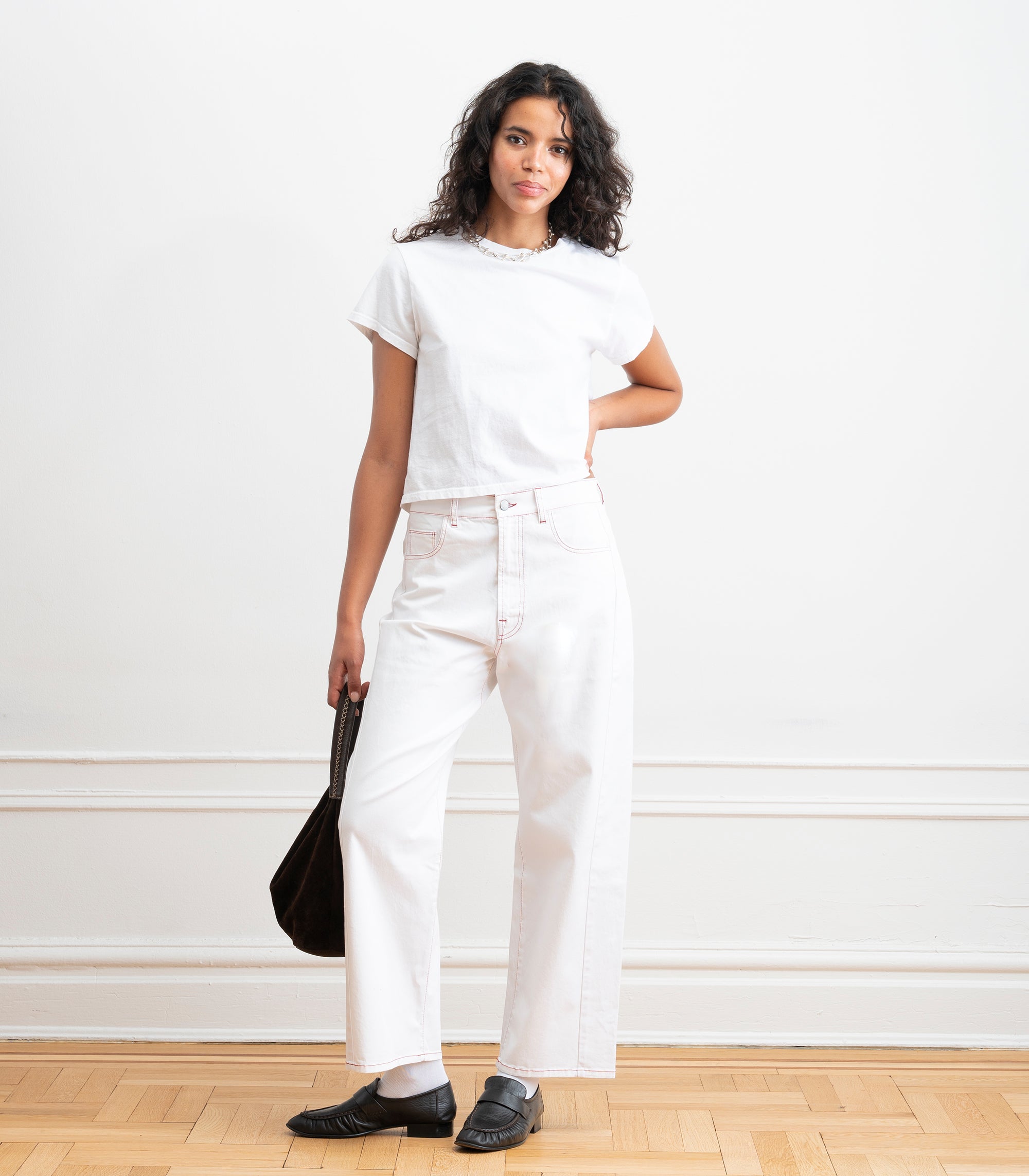 Jamie Barrel Leg Jeans - White