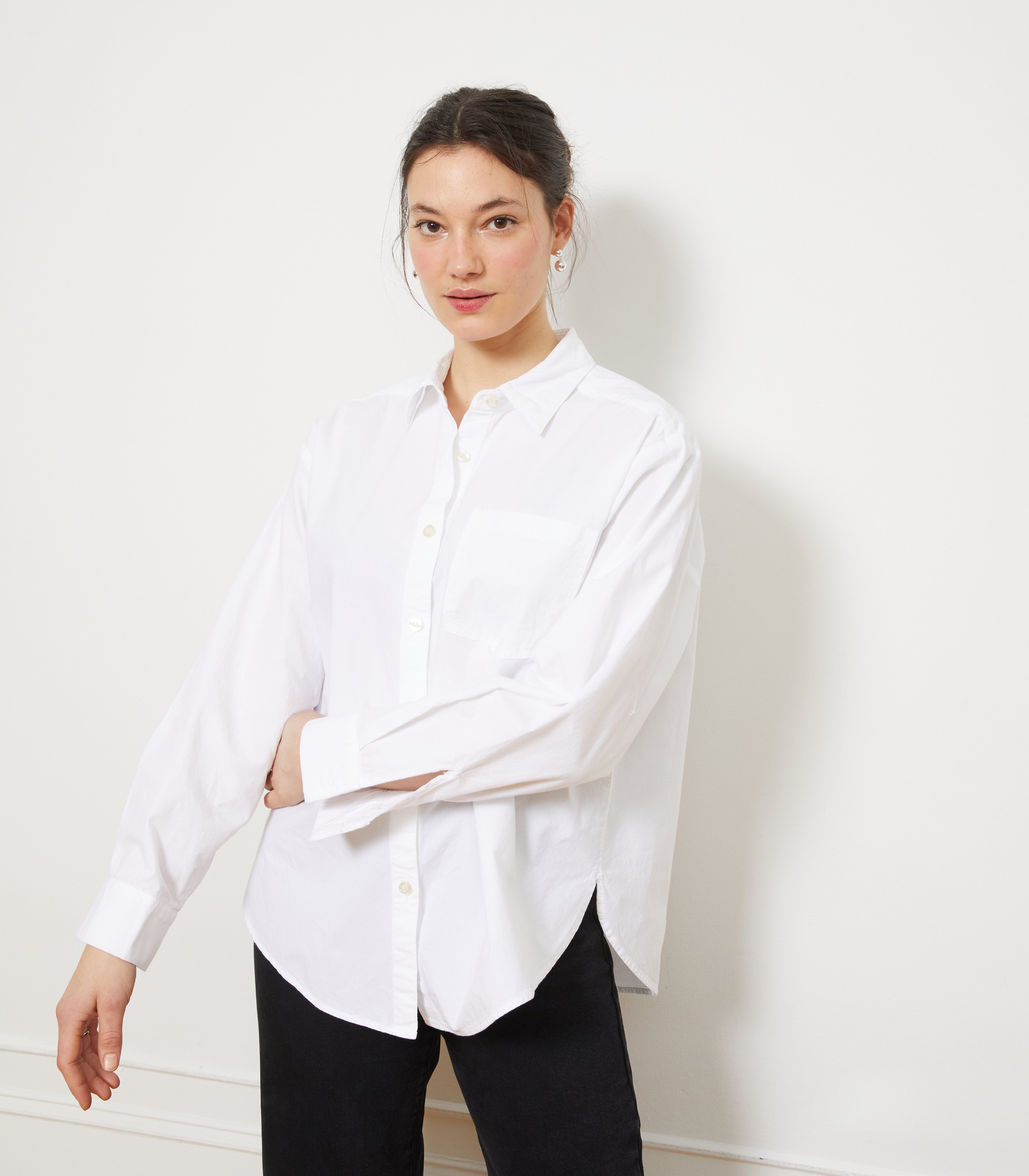 Diana Relaxed Button Up Shirt - White