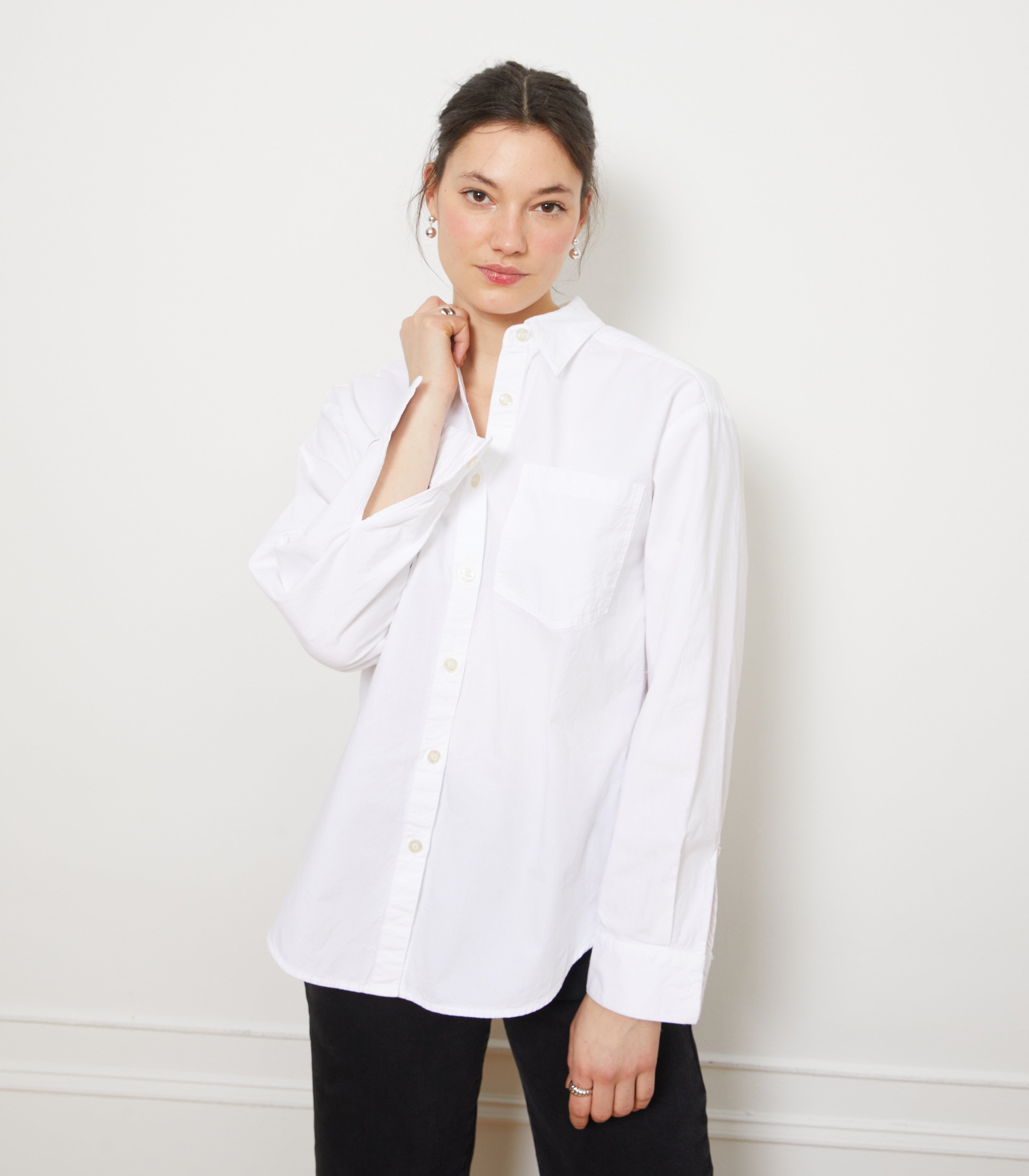 Diana Relaxed Button Up Shirt - White