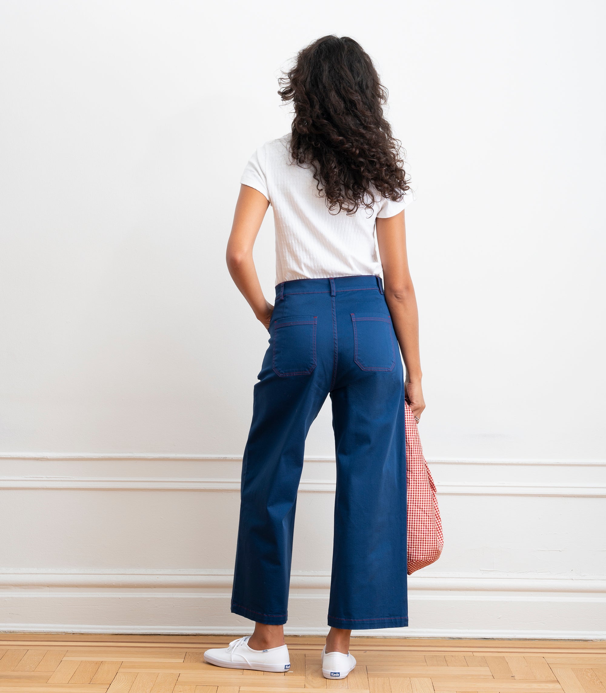Simone Wide Crop Pants - Blueberry