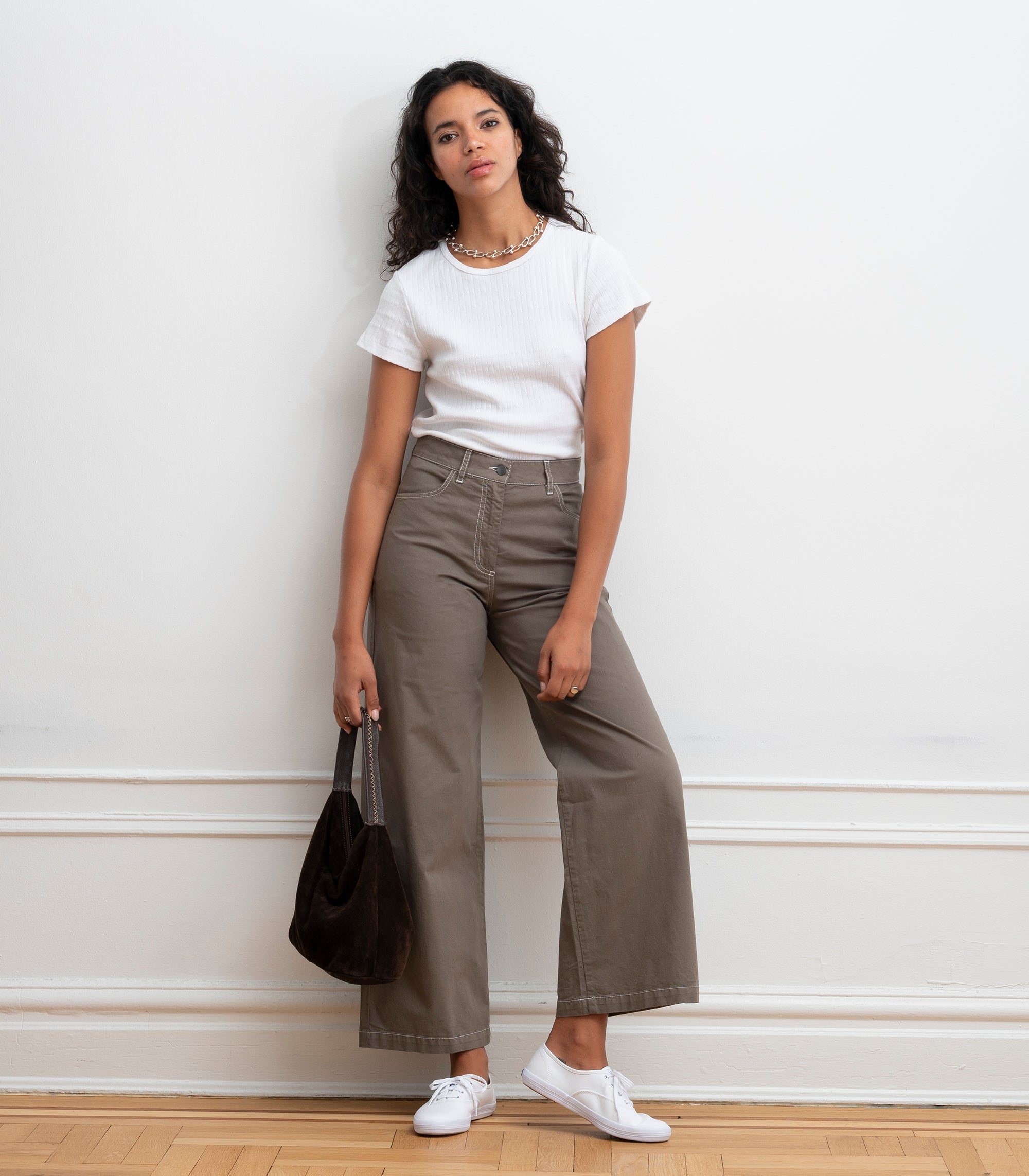 Toni Wide Ankle Pants - Mud