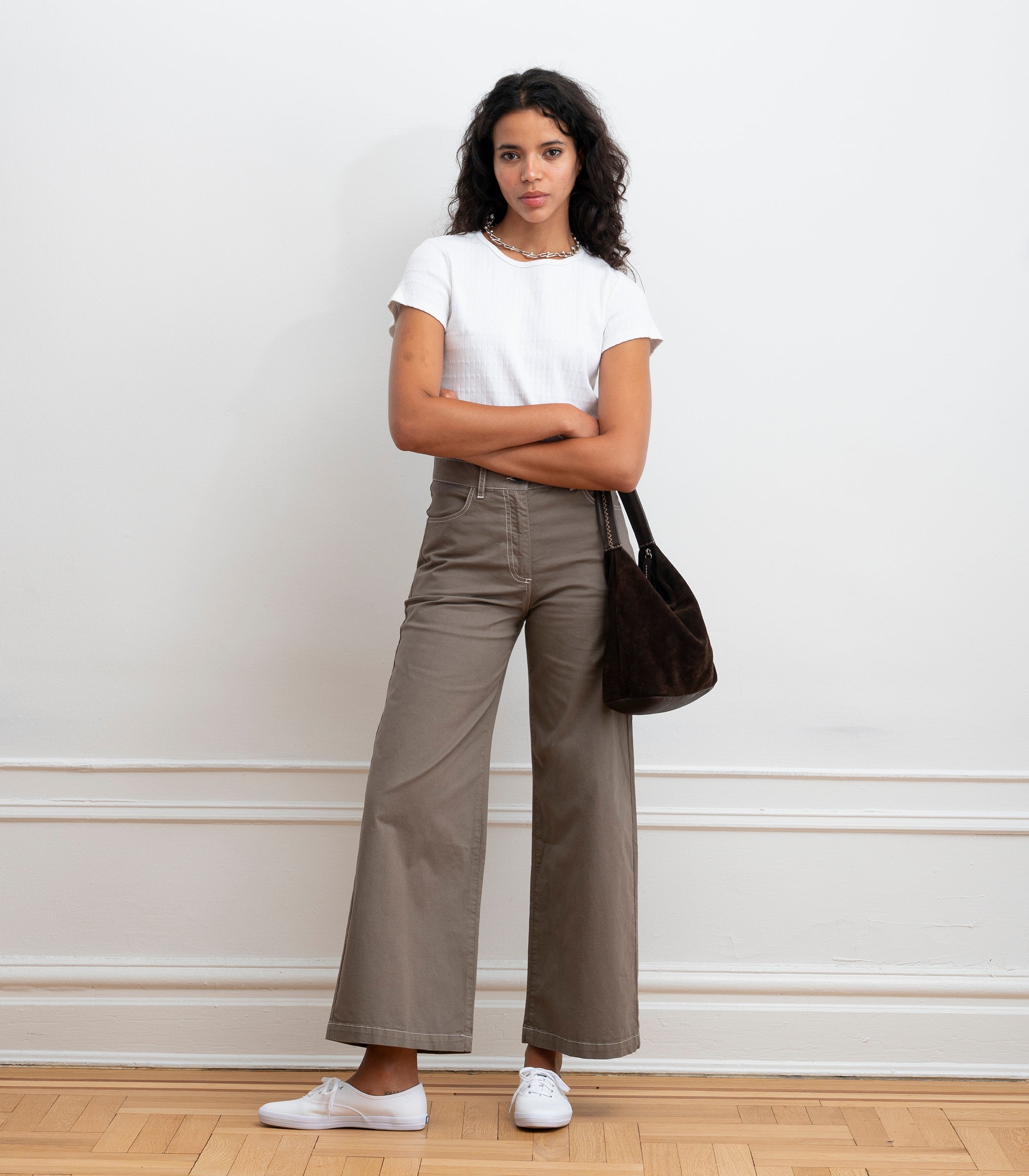 Toni Wide Ankle Pants - Mud