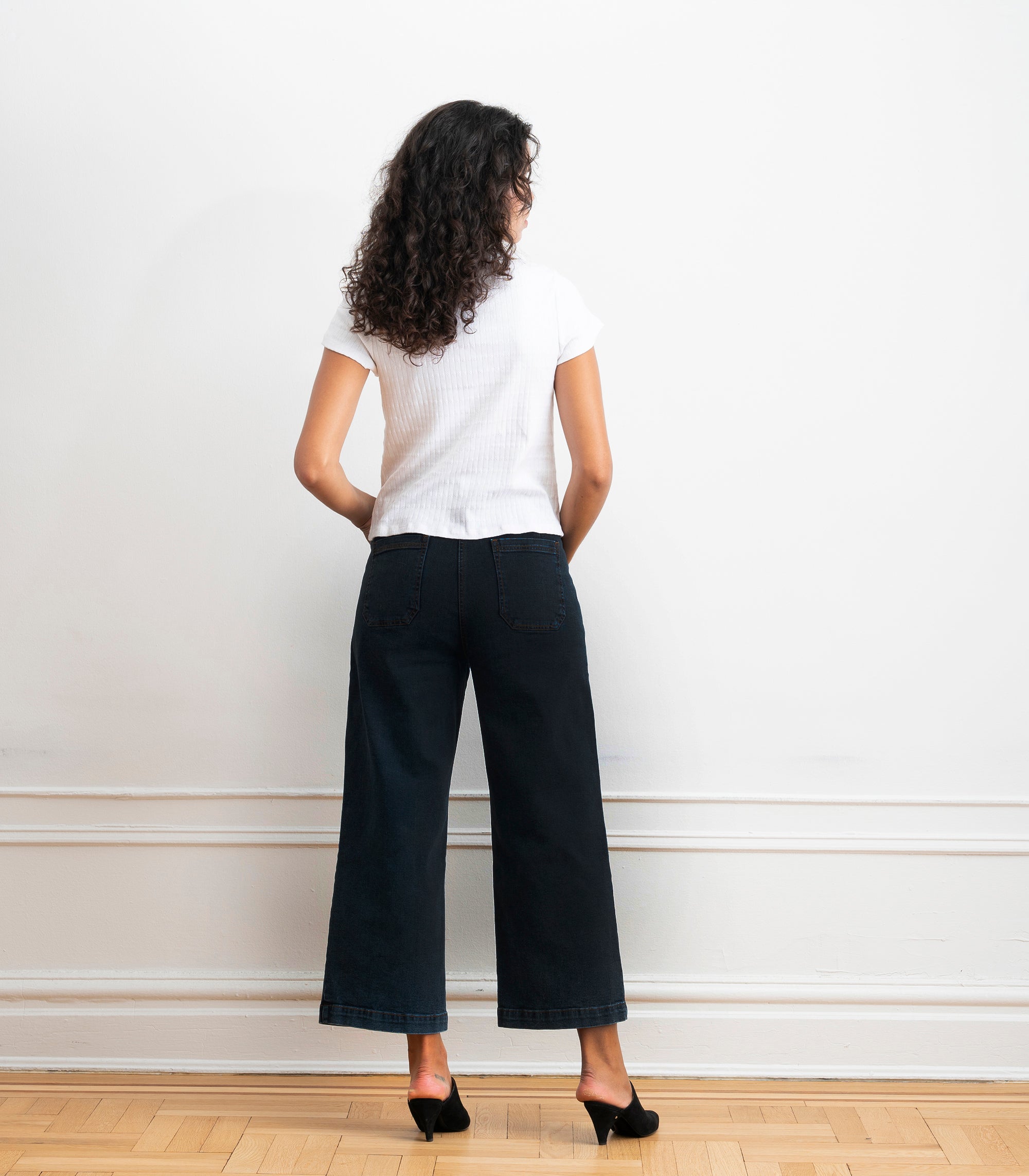 Simone Wide Crop Jeans - New York Dark