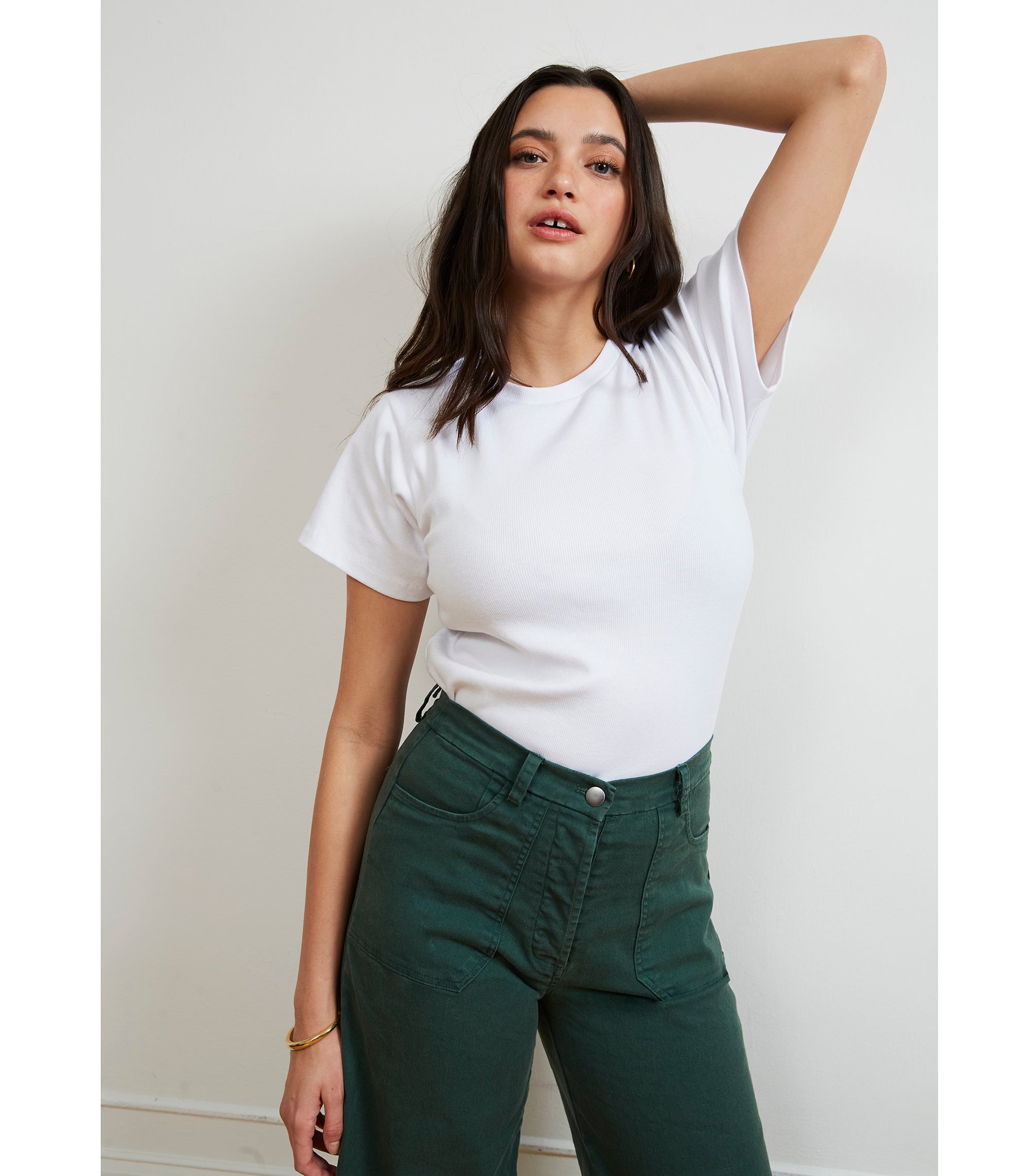 Simone Wide Crop Pants - Hunter