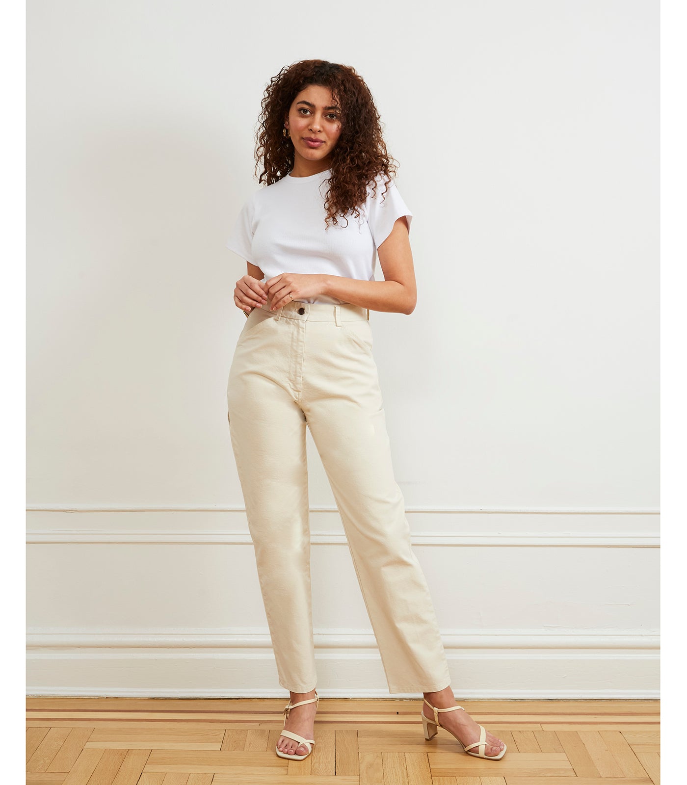 Agnes High Rise Painter Pants - Ivory