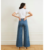 Long Sabrina Wide-Leg Jeans - Washed Indigo