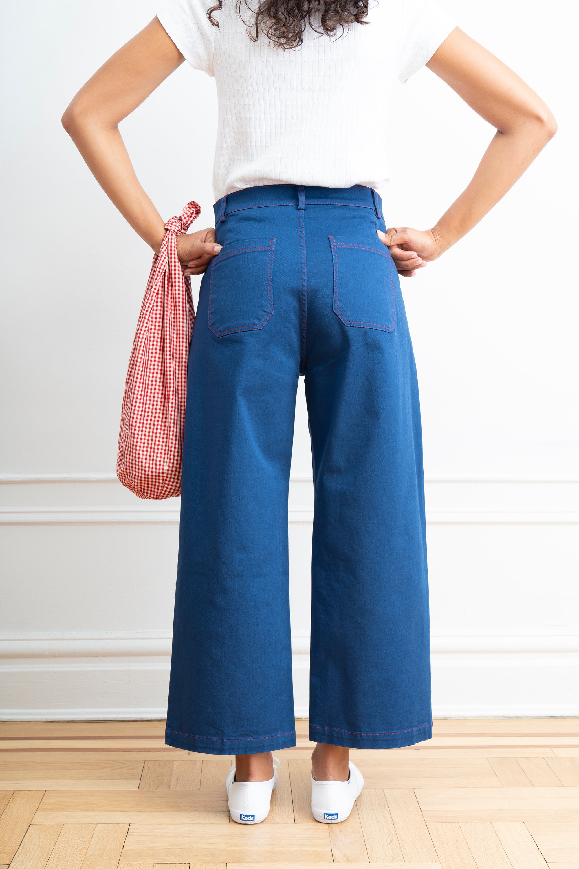 Simone Wide Crop Pants - Blueberry