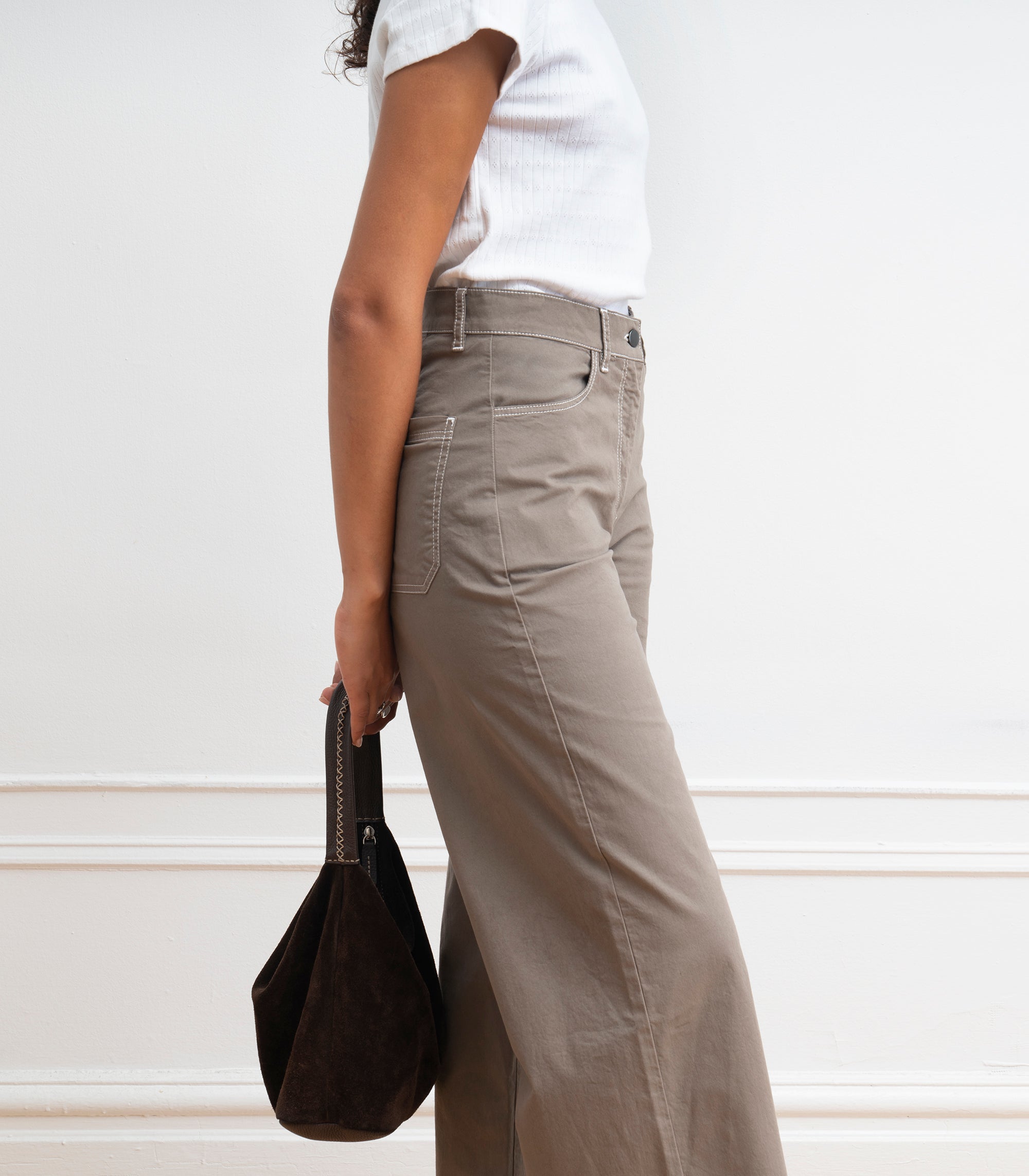 Toni Wide Ankle Pants - Mud