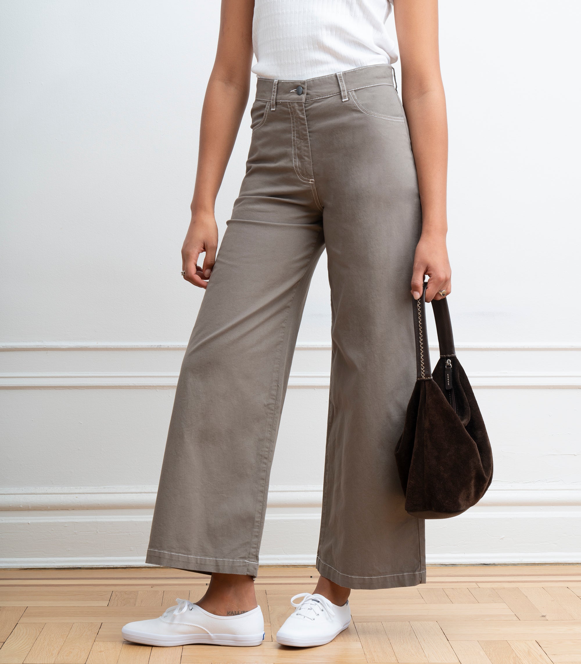 Toni Wide Ankle Pants - Mud