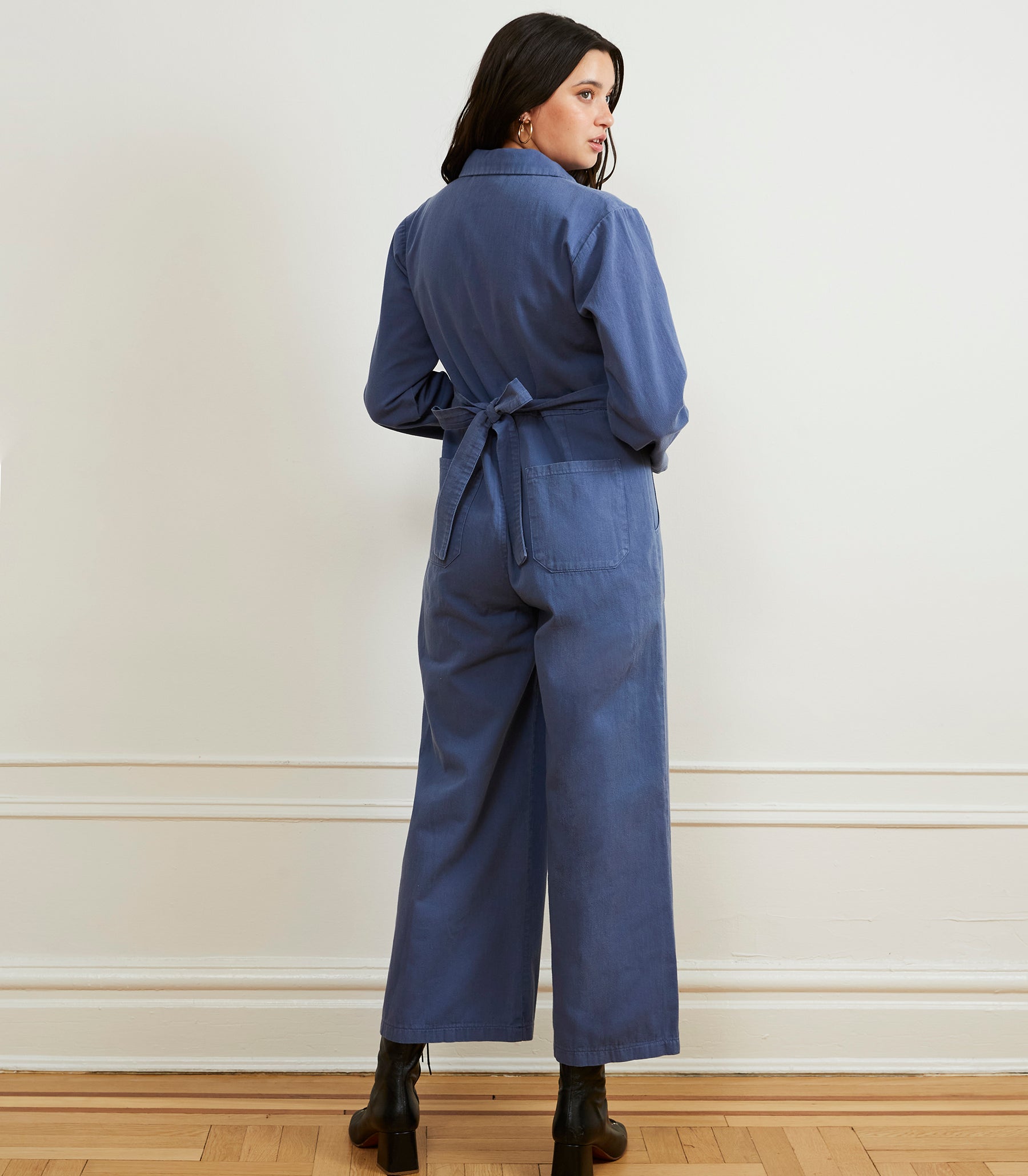 Este Zip Front Jumpsuit - Yale Blue