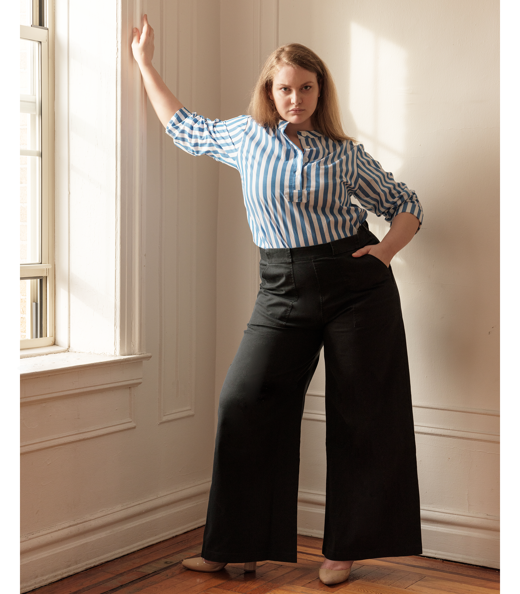 Long Sabrina Wide-Leg Pants - Black SAMPLE SALE