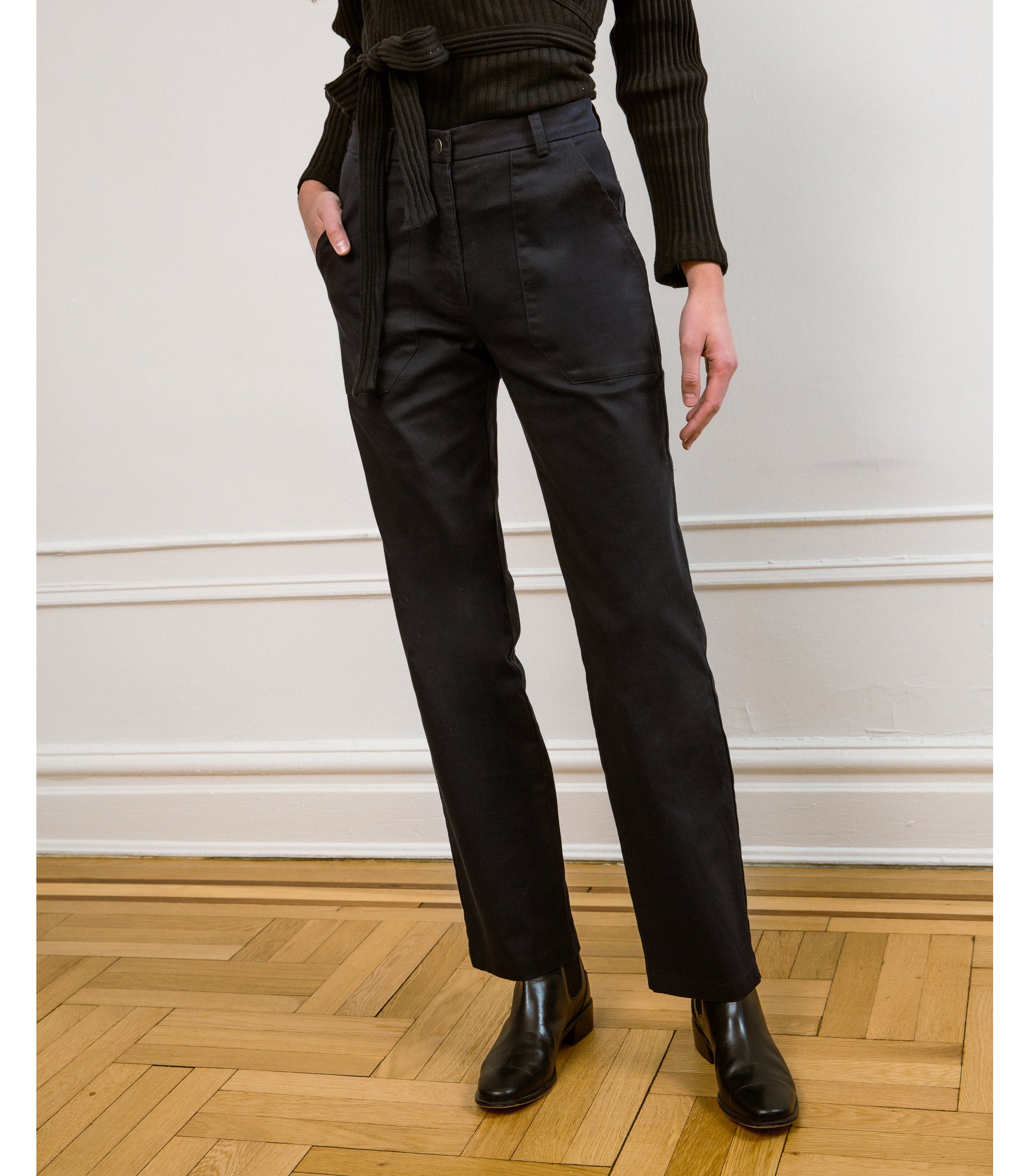 Long James Straight-Leg Work Pant - Black