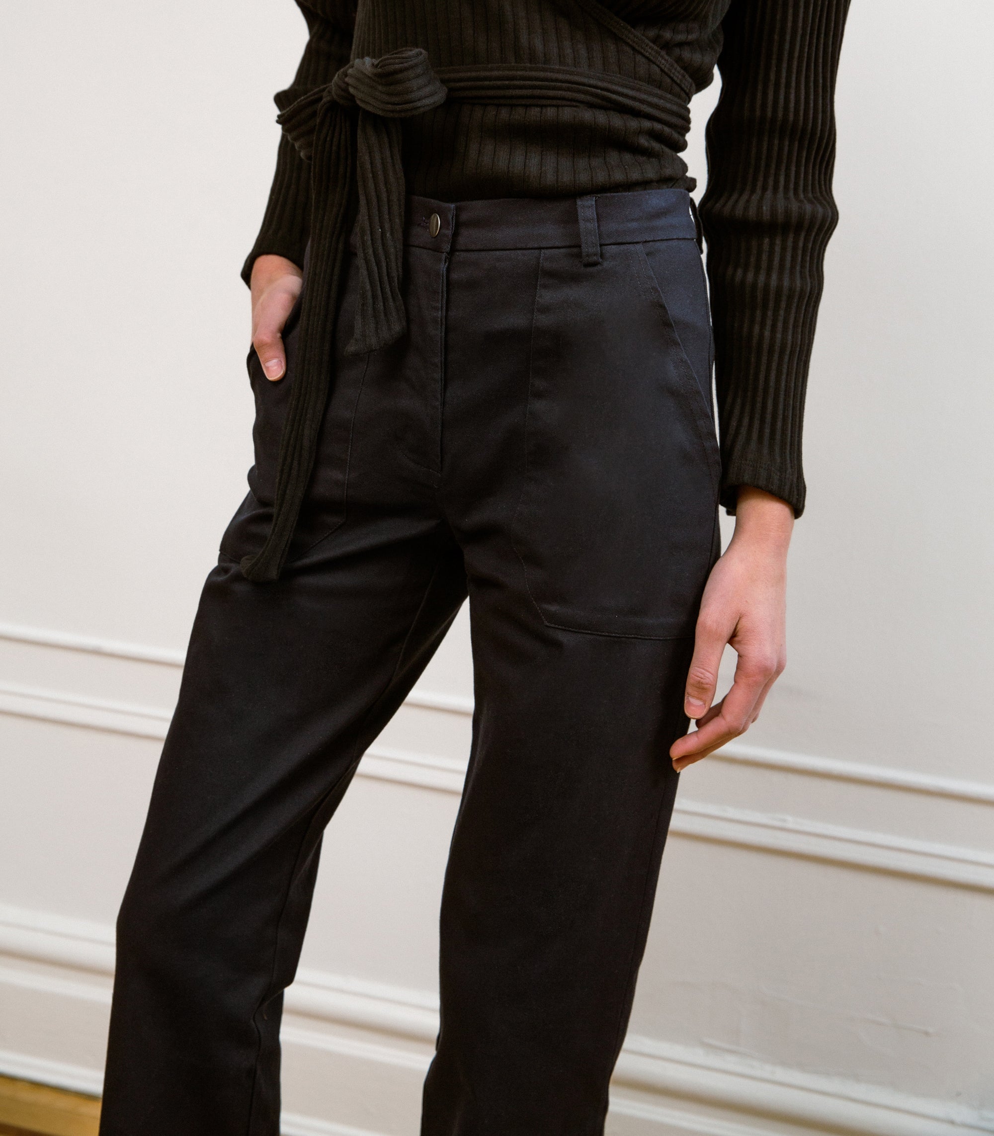 Long James Straight-Leg Work Pant - Black