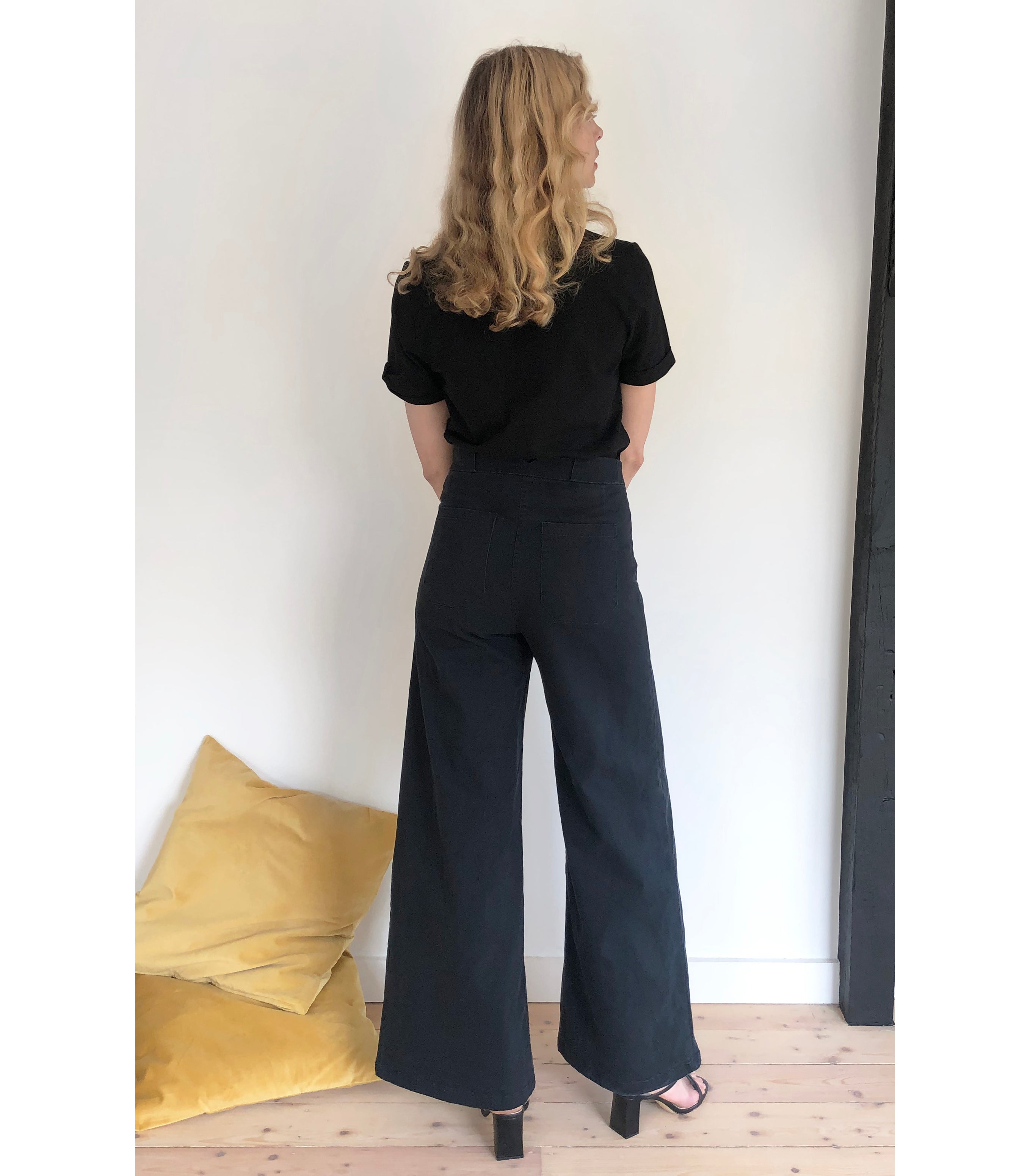 Long Sabrina Wide-Leg Pants - Black