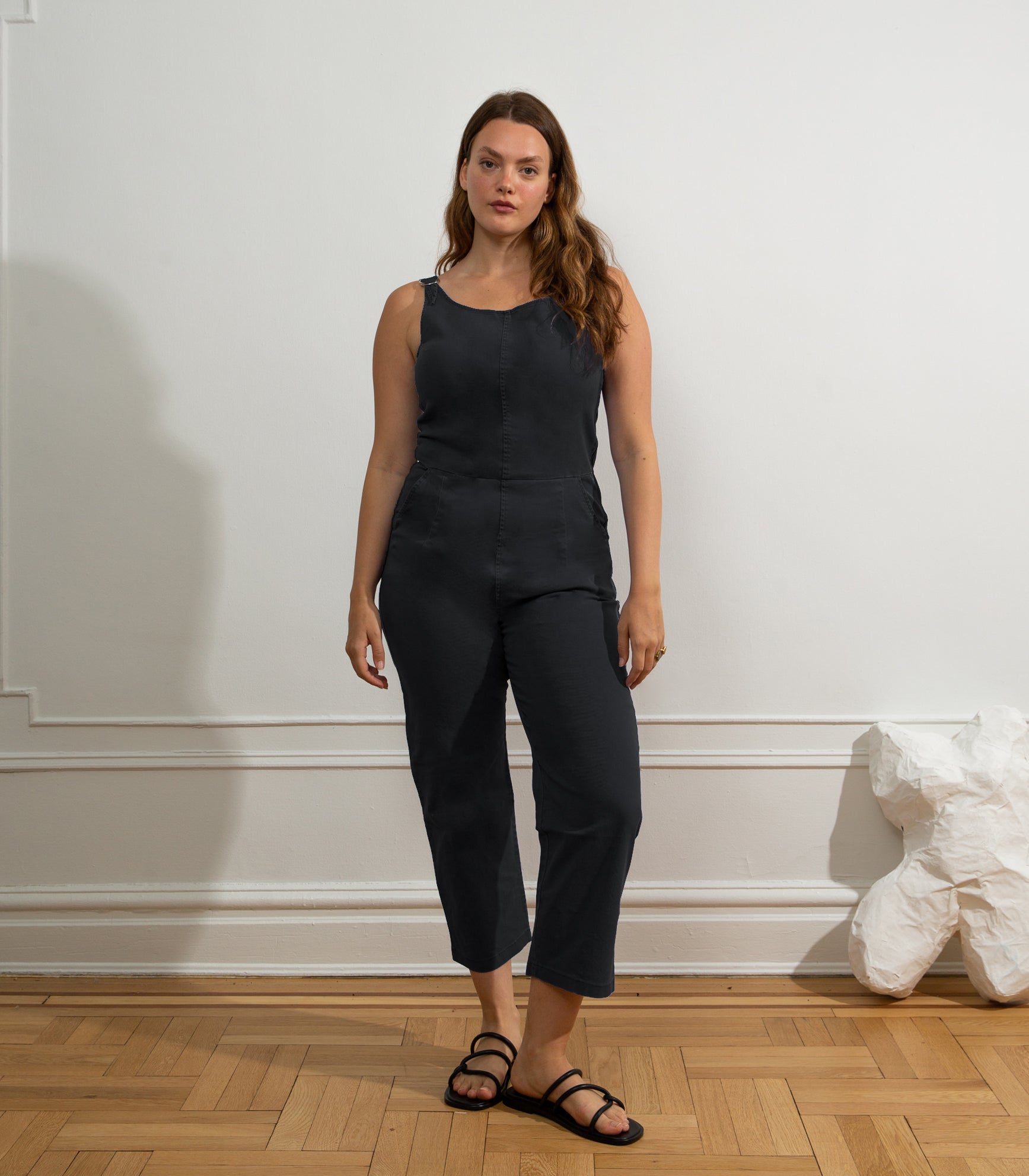 Claire Sleeveless Buckle Jumpsuit - Black SAMPLE SALE